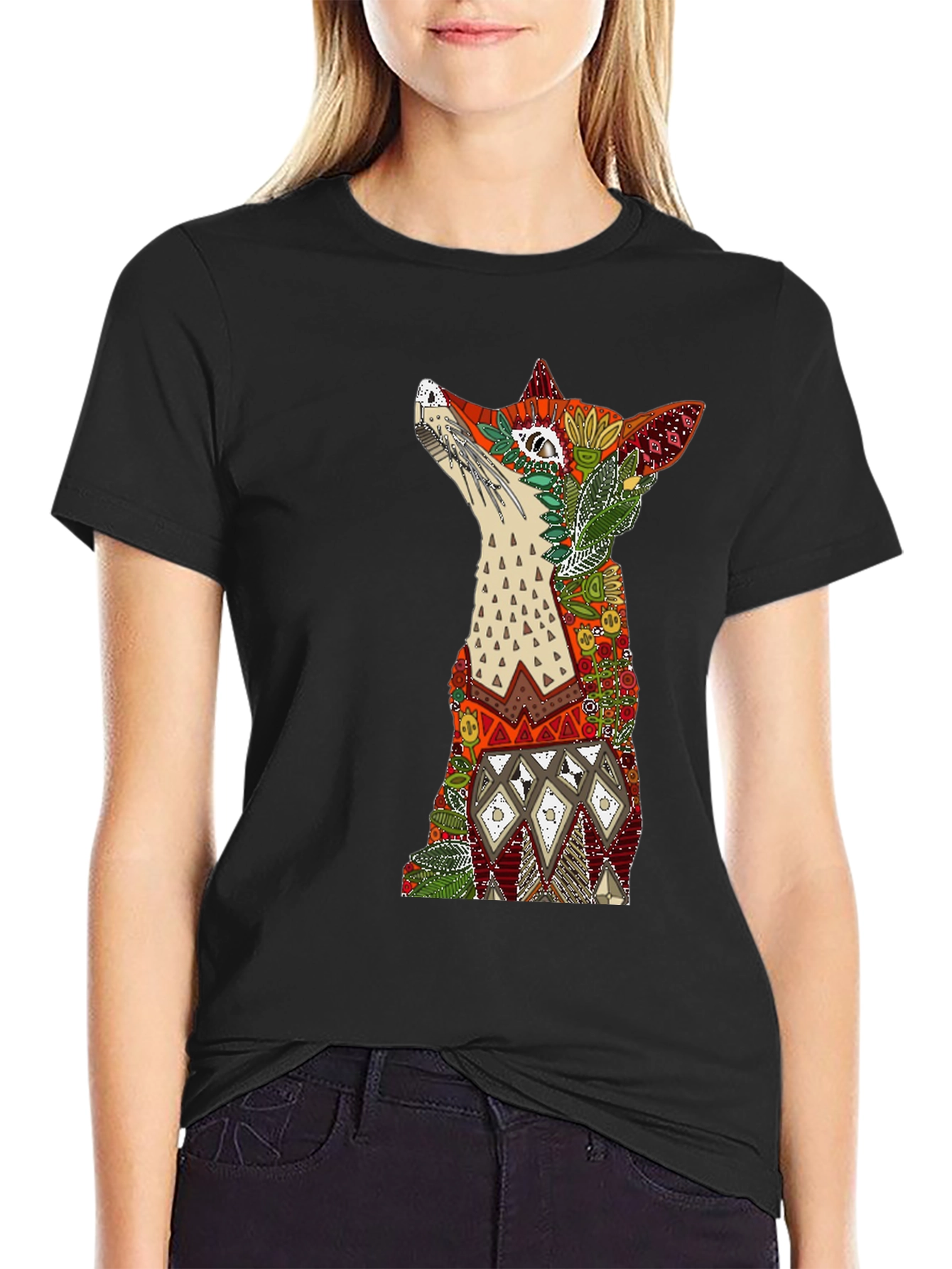 Fox Art Graphic T-Shirt - Stylish Animal Print Tee