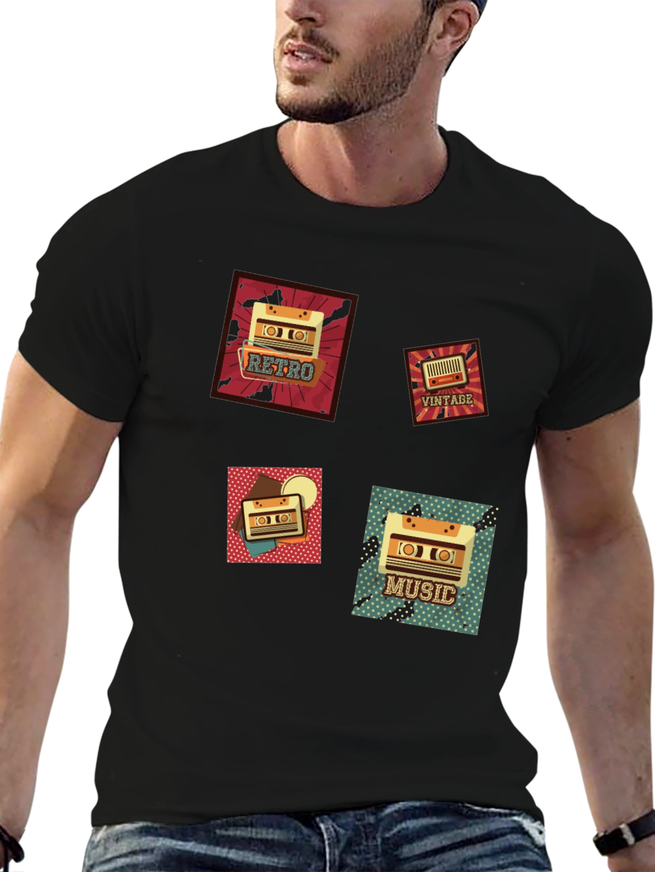 Retro Music Cassette Graphic T-Shirt