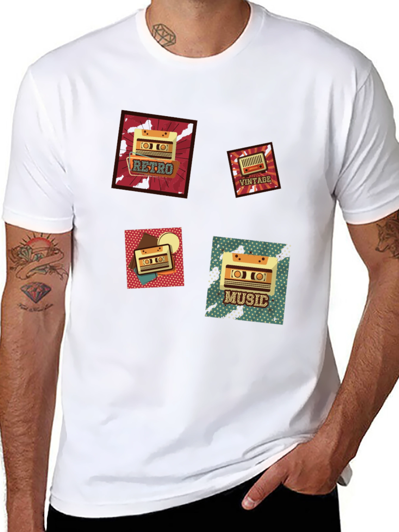 Retro Music Cassette Graphic T-Shirt