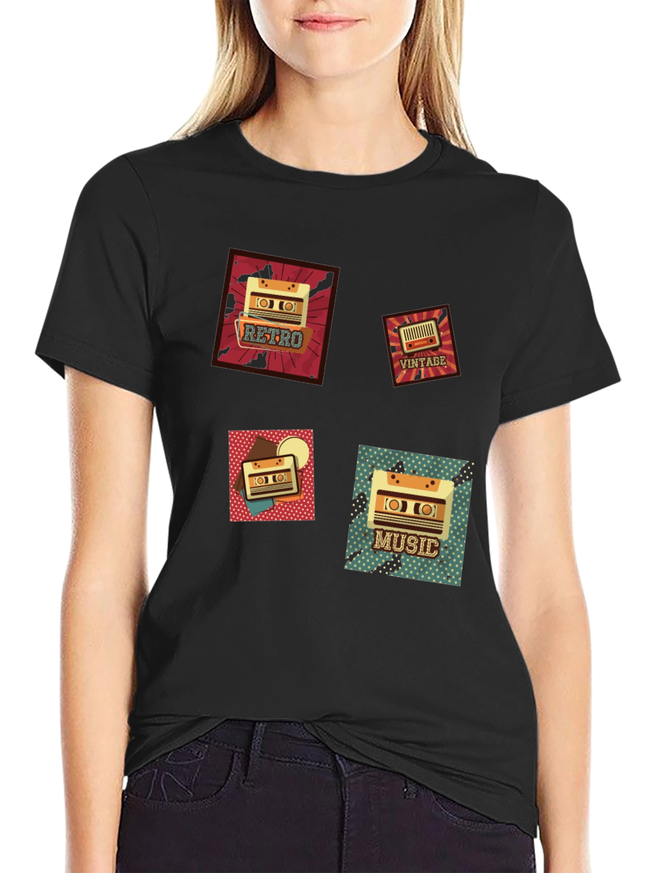 Retro Music Cassette Graphic T-Shirt