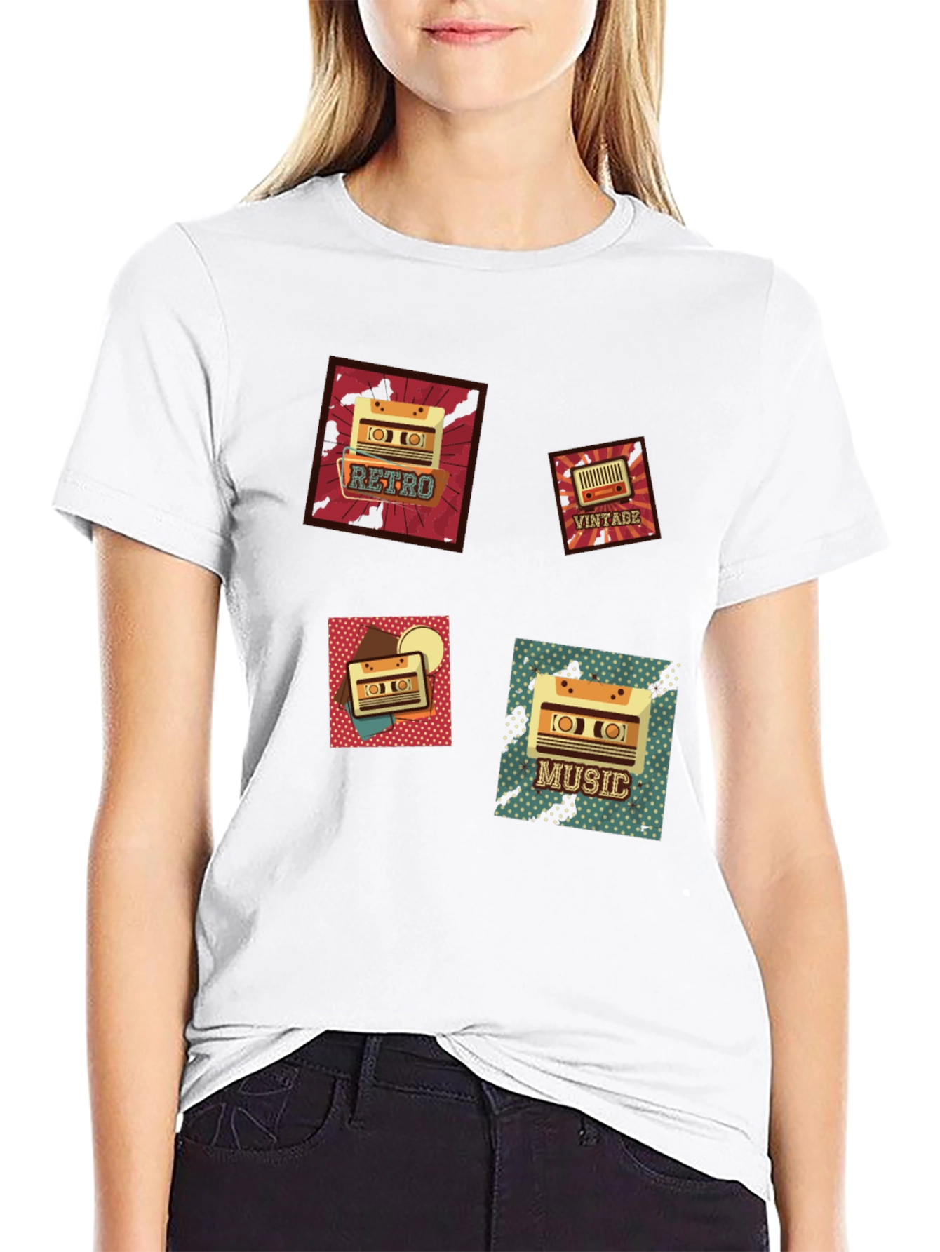 Retro Music Cassette Graphic T-Shirt