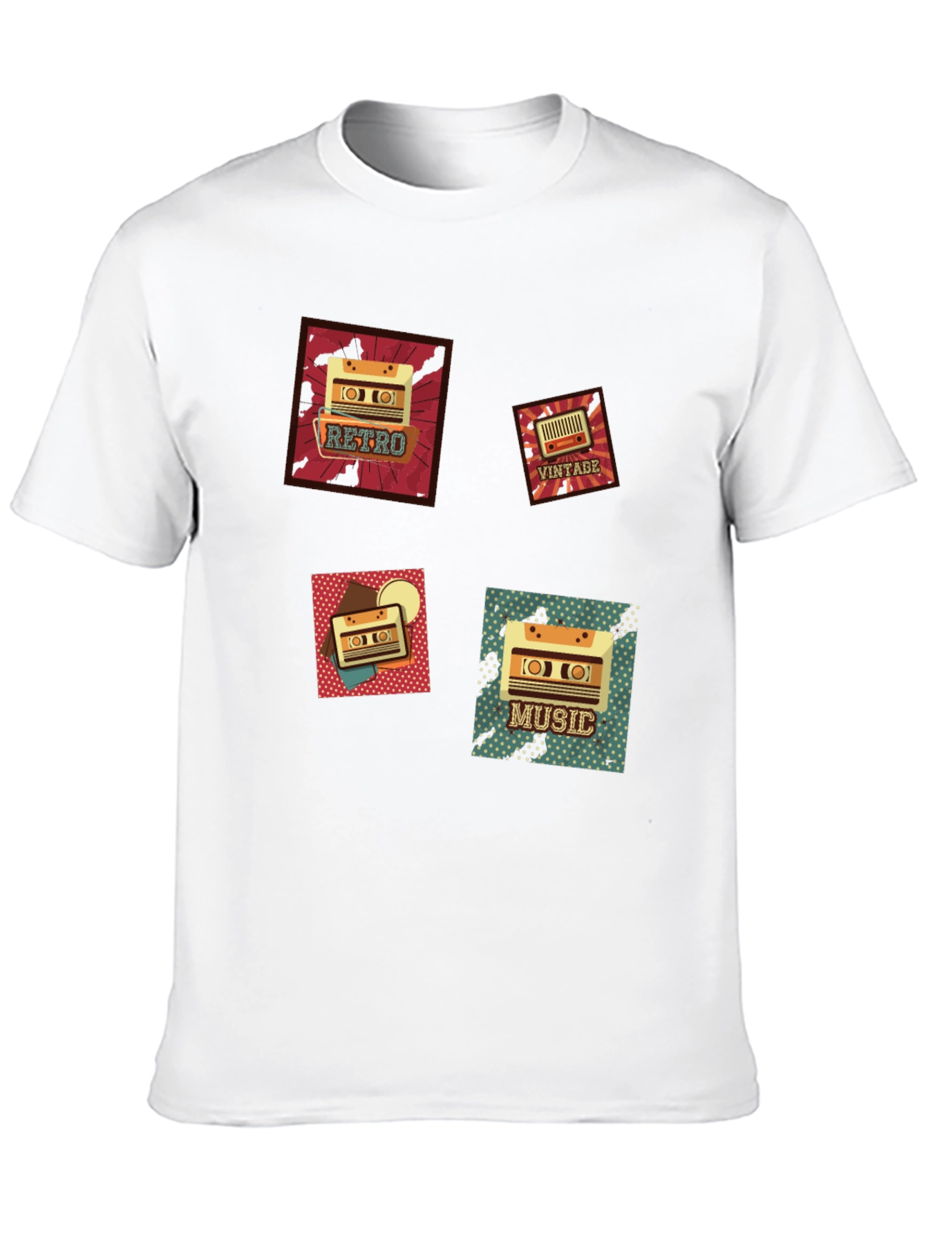 Retro Music Cassette Graphic T-Shirt