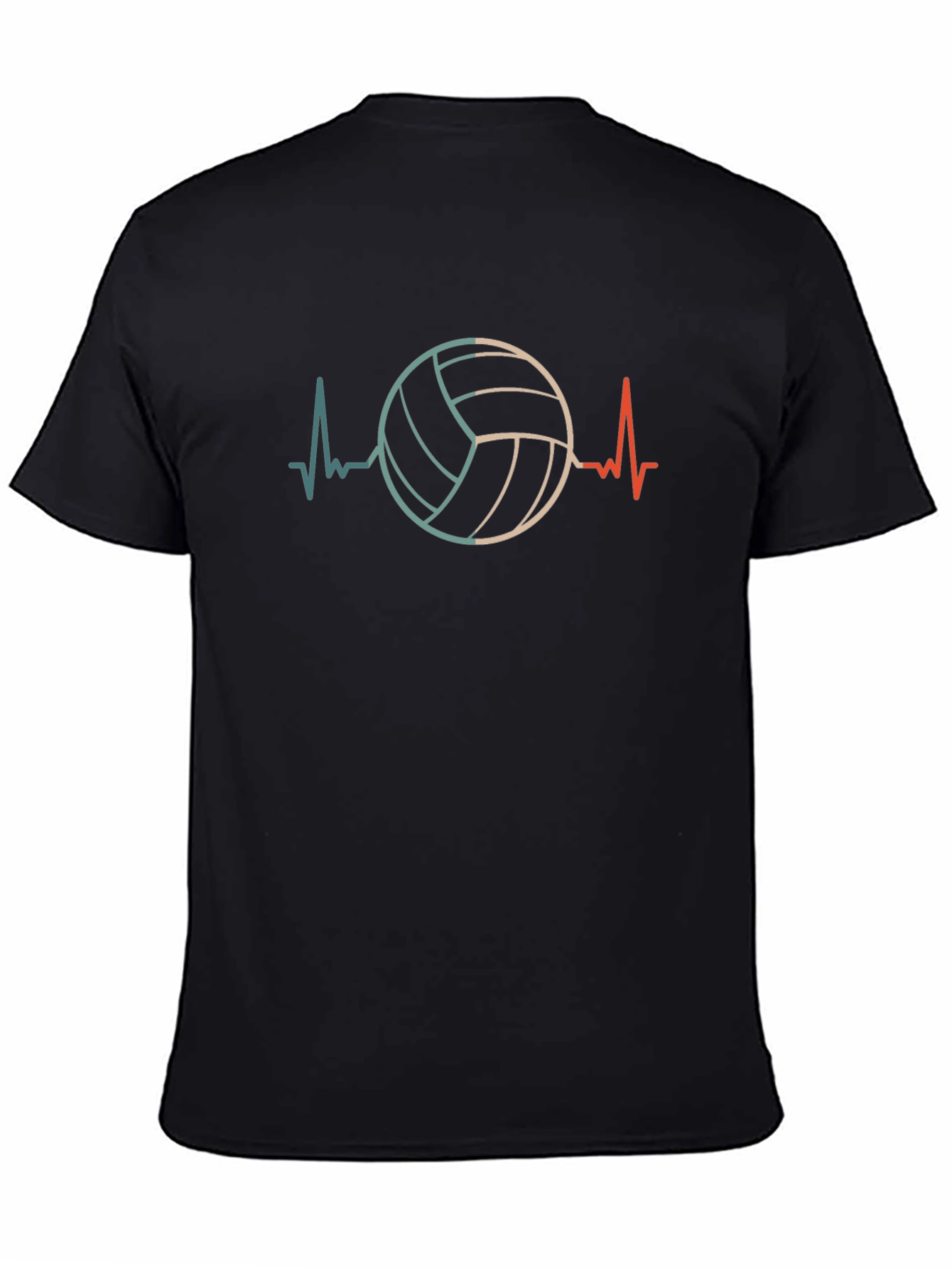 Volleyball Heartbeat Graphic Tee - Black