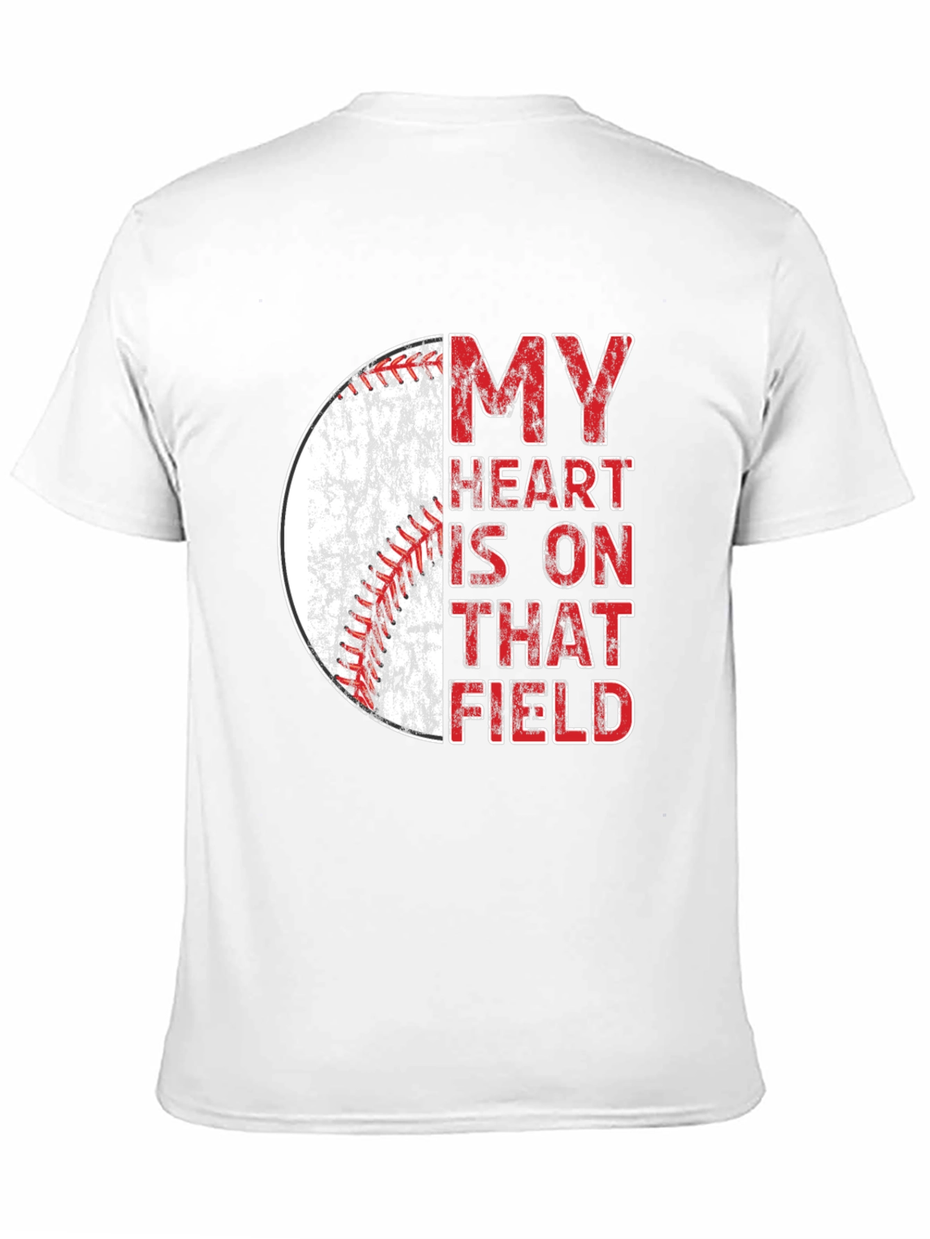 Baseball Heart Field Graphic Tee - Black Cotton