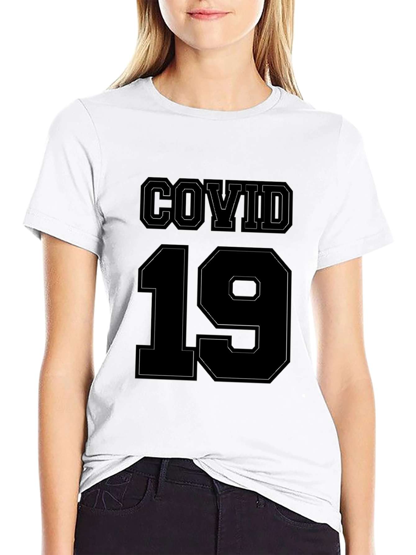 COVID-19 Graphic Tee - Black Crew Neck T-Shirt