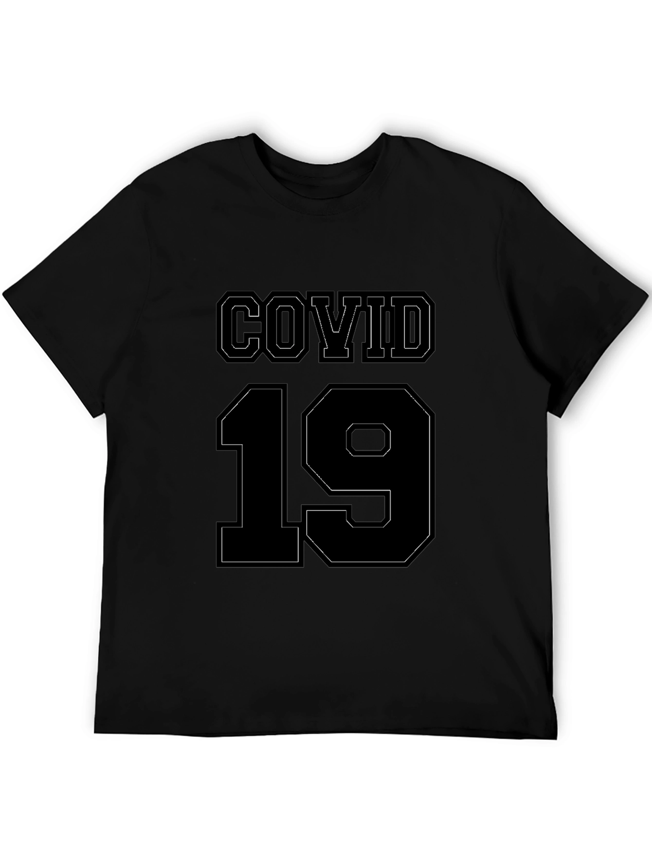 COVID-19 Graphic Tee - Black Crew Neck T-Shirt