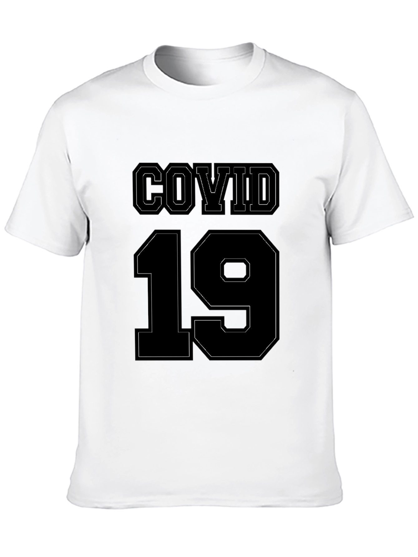 COVID-19 Graphic Tee - Black Crew Neck T-Shirt