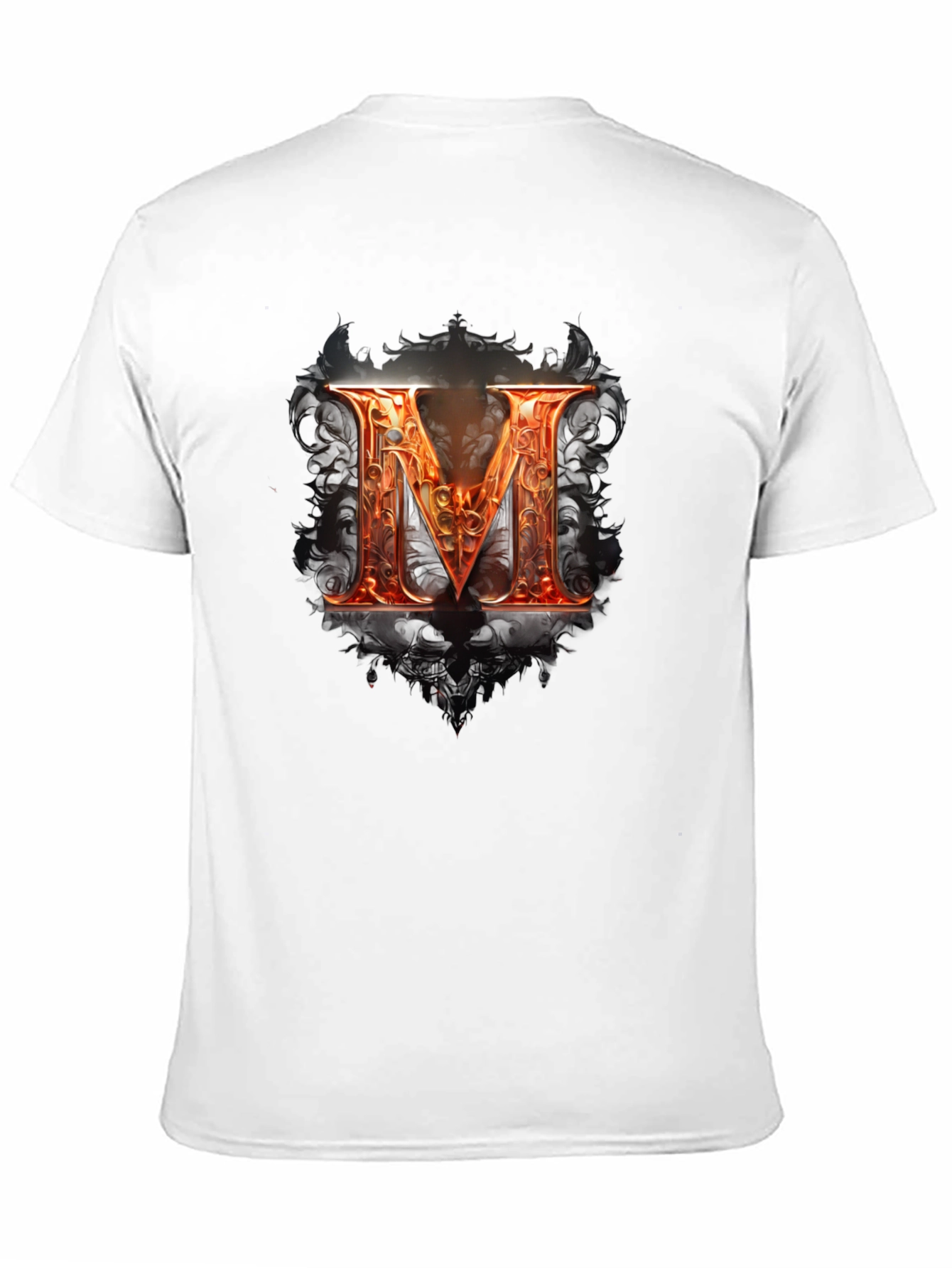 Fiery Letter M Graphic Tee - Bold Design