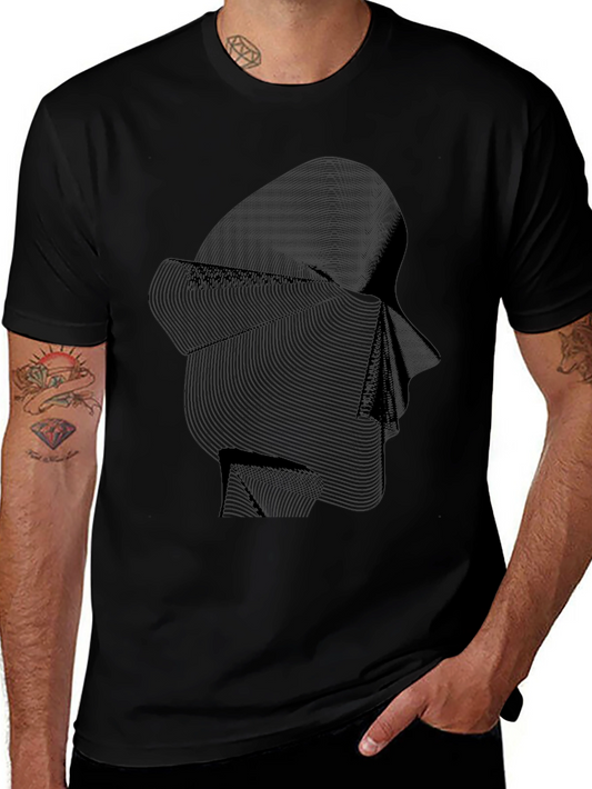 Abstract Line Art Graphic Tee - Modern Style