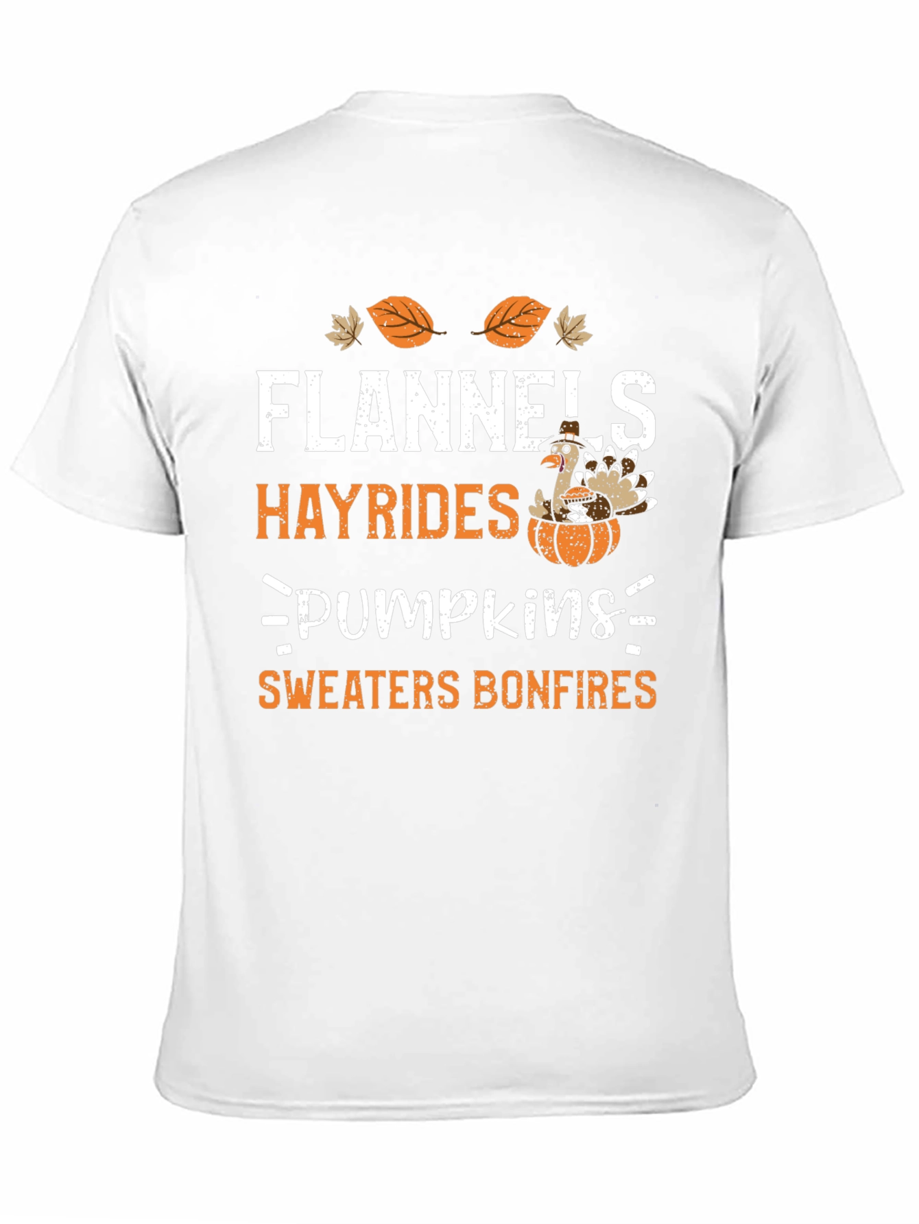 Flannels Hayrides Pumpkins Bonfires Thanksgiving Tee