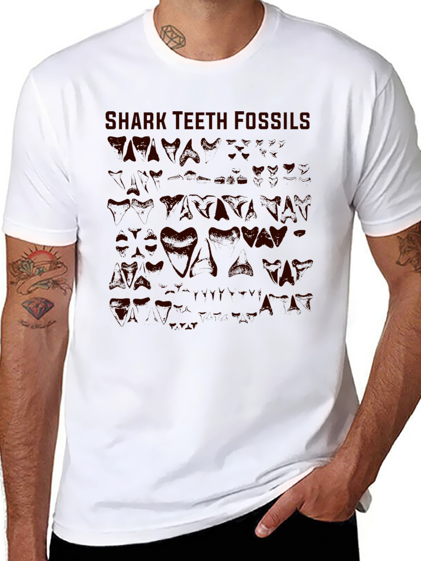 Shark Teeth Fossils Graphic T-Shirt