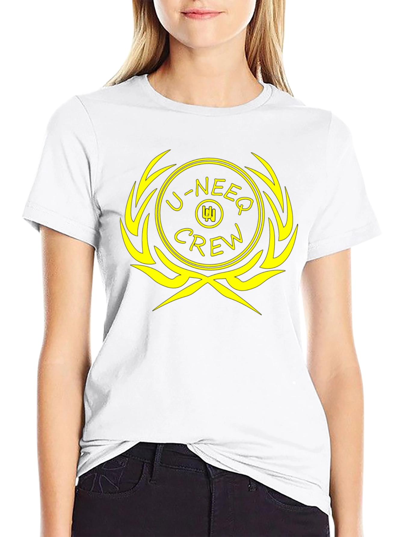 U-NEEQ Crew Black Graphic T-Shirt