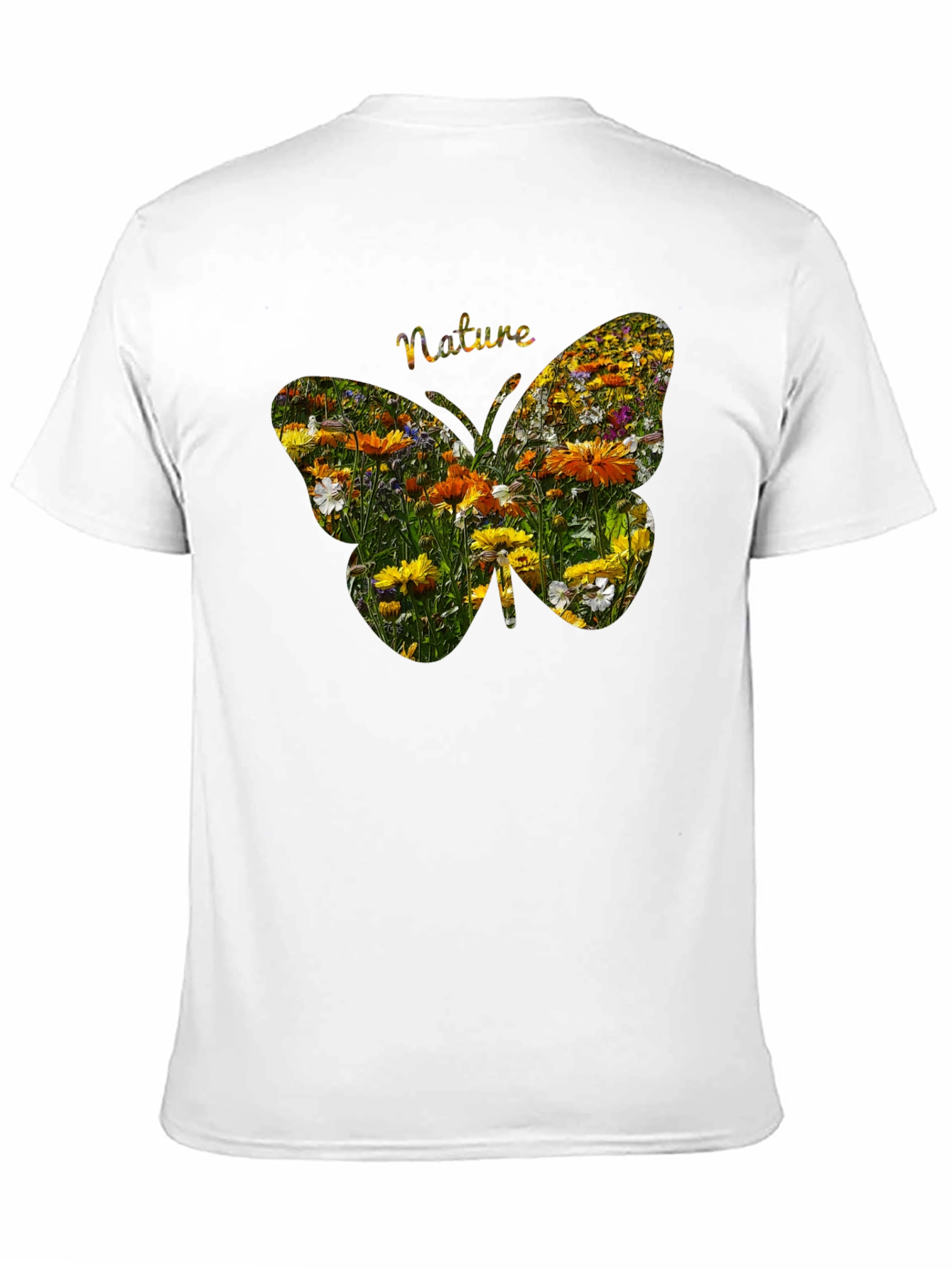 Nature Butterfly Graphic Tee - Black