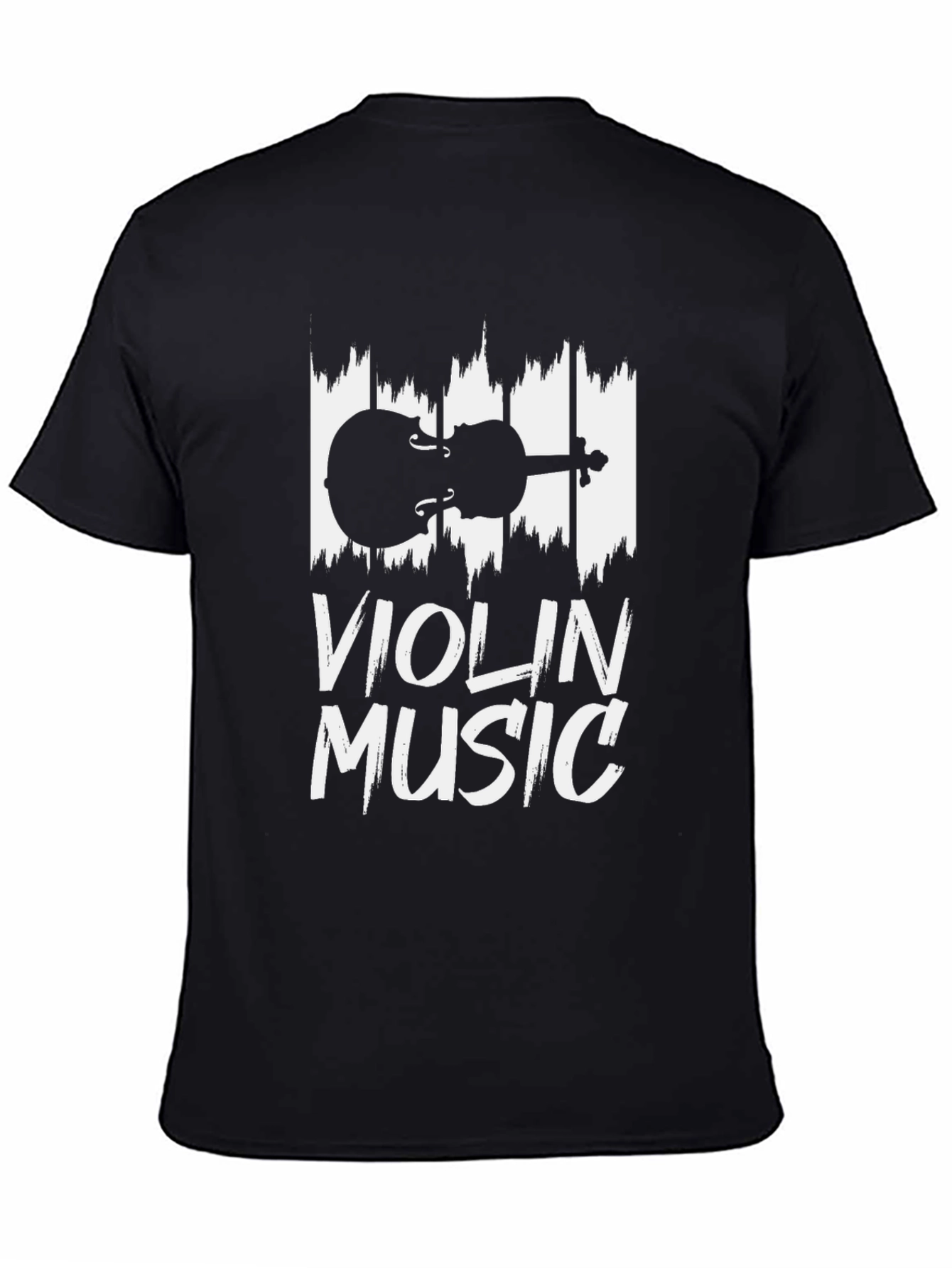 Violin Music Graphic T-Shirt - Black