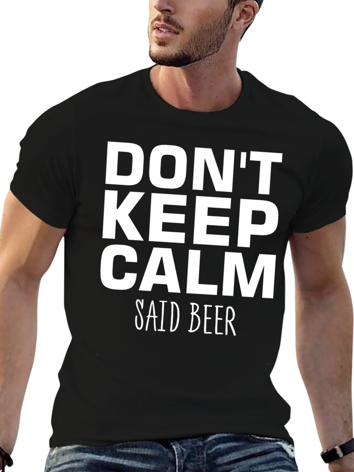 Dont Keep Calm Said Beer Mens Black T-Shirt