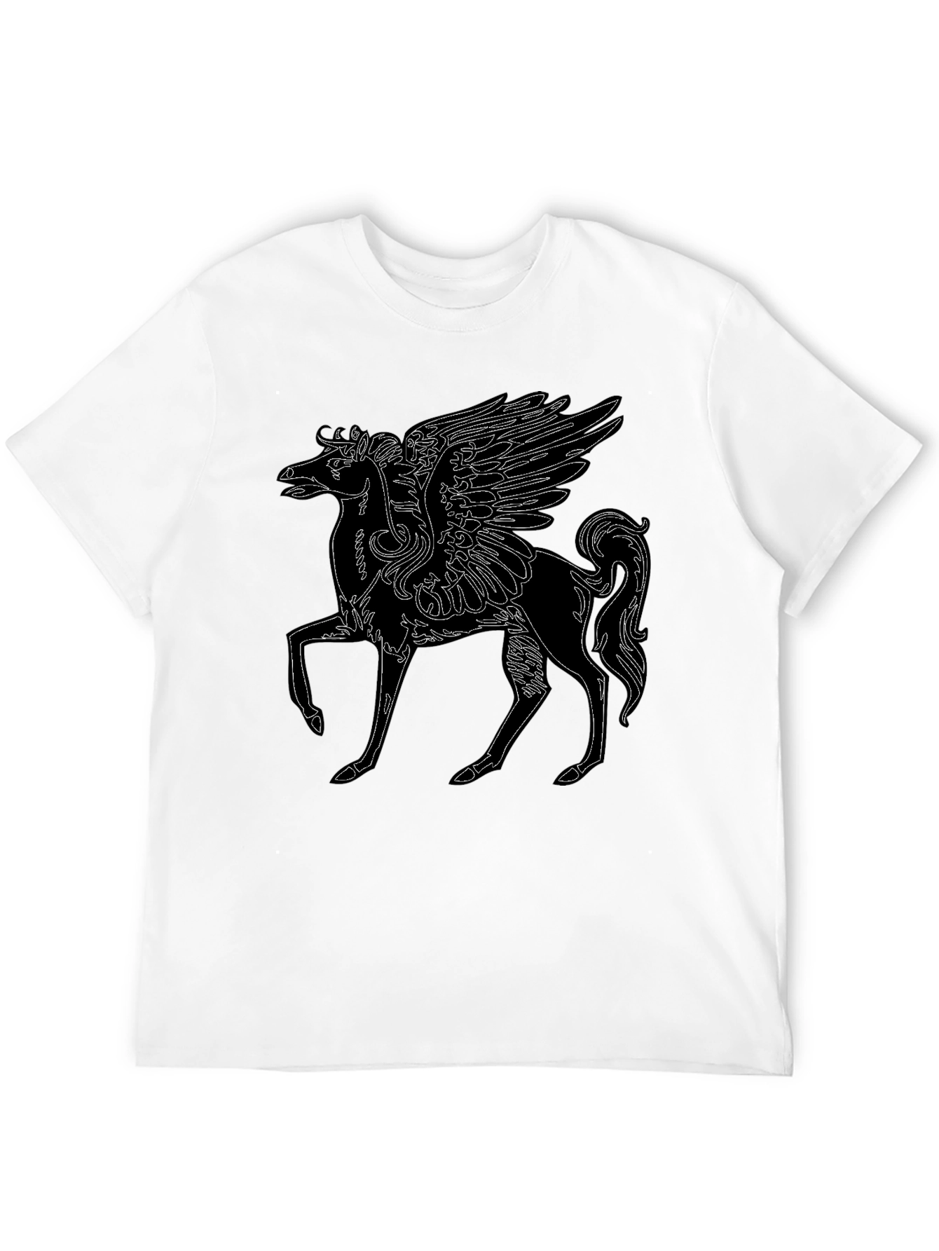Pegasus Graphic T-Shirt - Black Cotton Tee