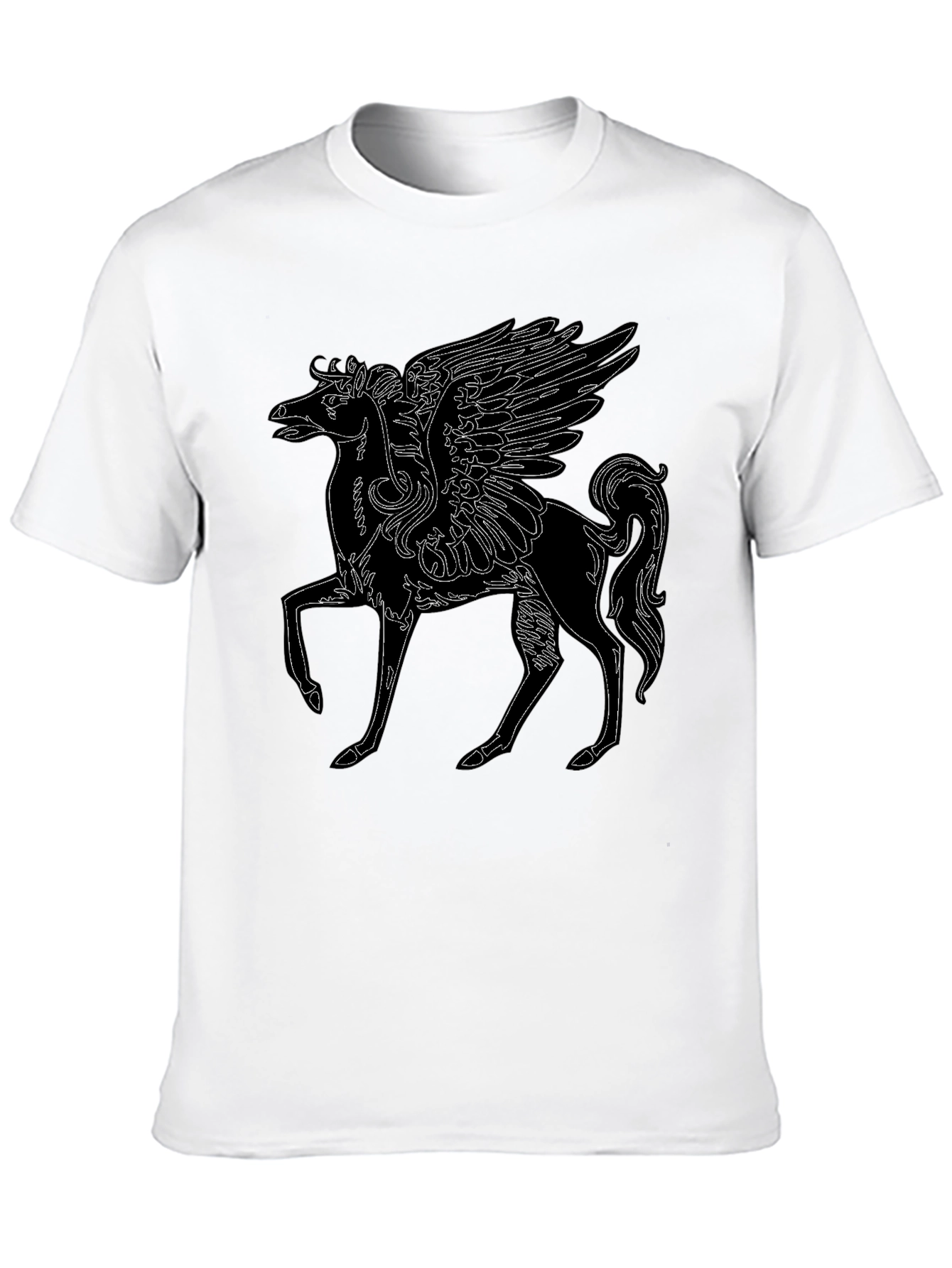 Pegasus Graphic T-Shirt - Black Cotton Tee