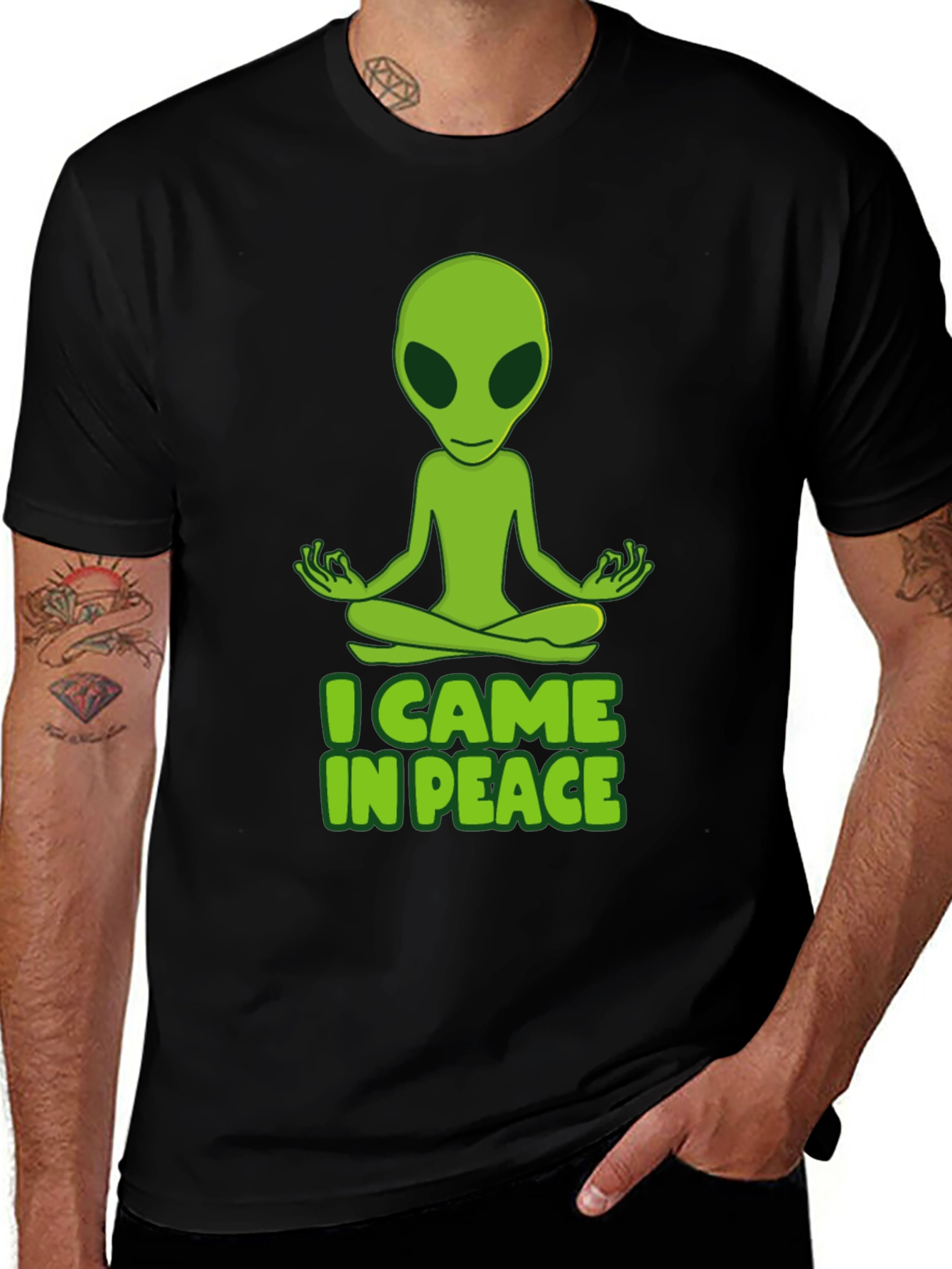 I Came in Peace Alien Meditation T-Shirt
