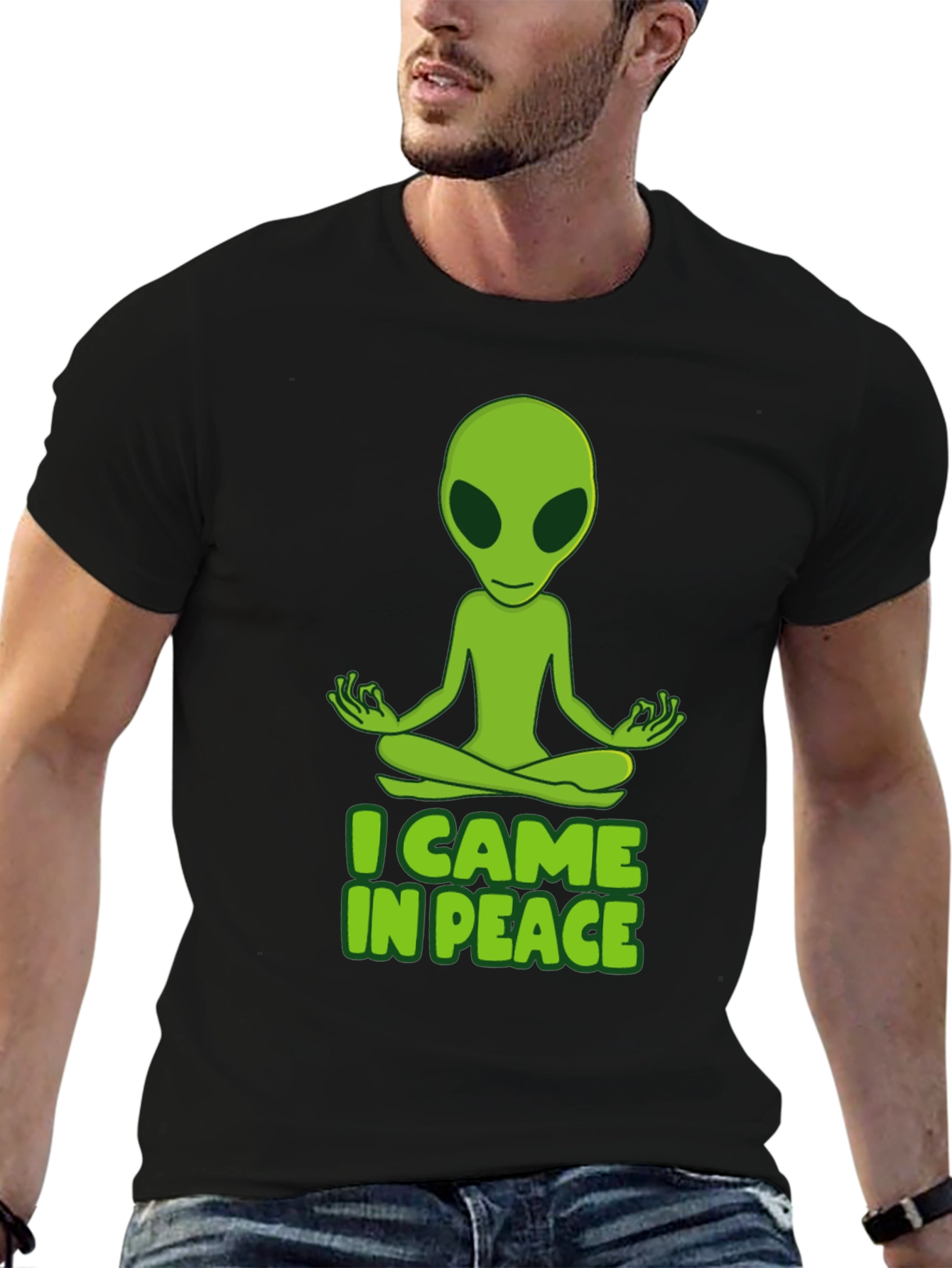 I Came in Peace Alien Meditation T-Shirt