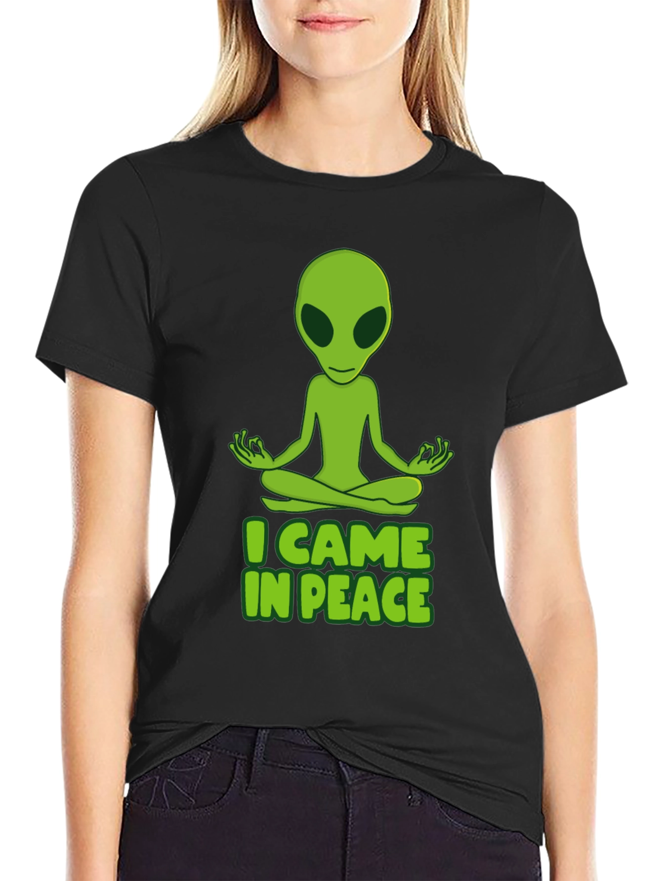 I Came in Peace Alien Meditation T-Shirt