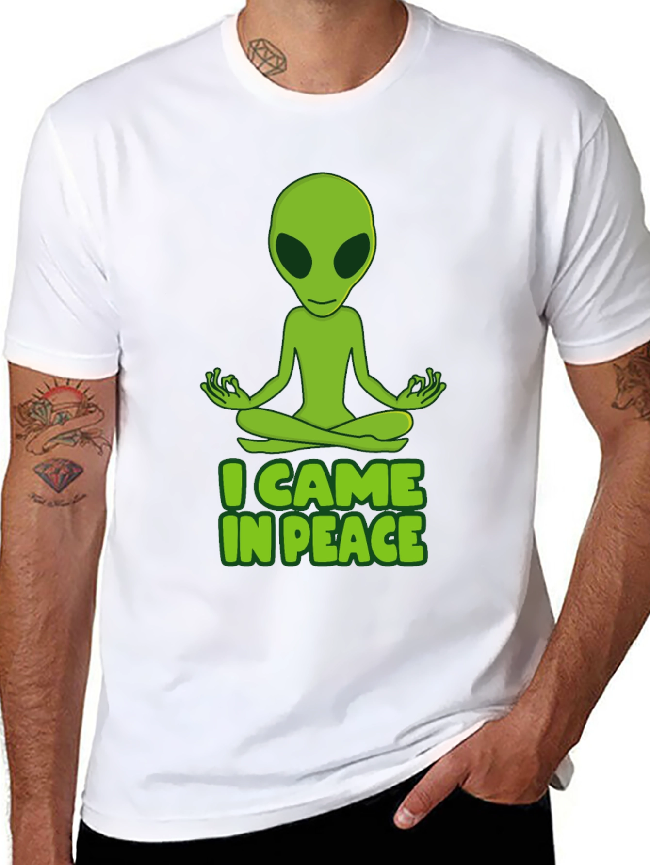 I Came in Peace Alien Meditation T-Shirt