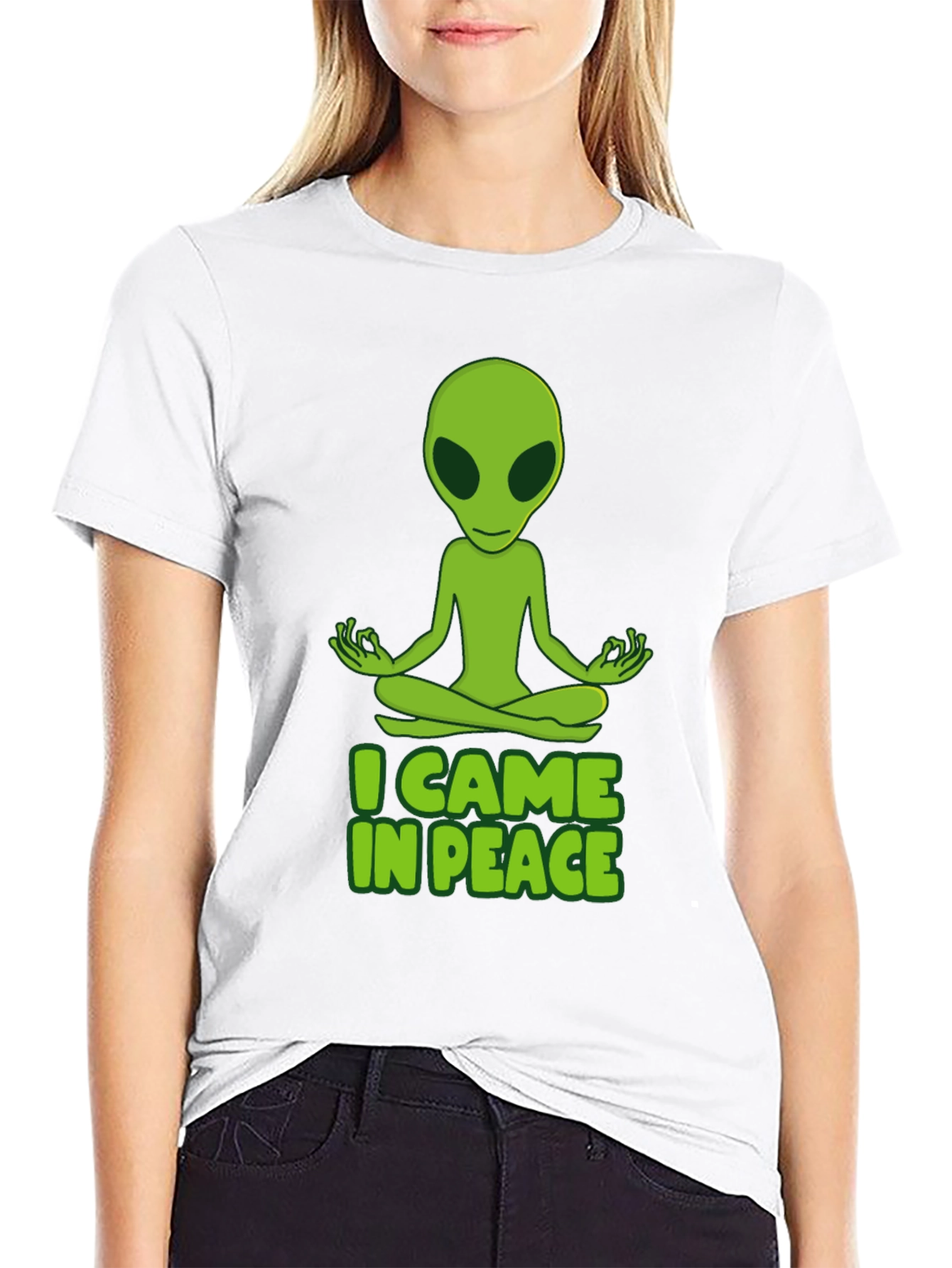 I Came in Peace Alien Meditation T-Shirt