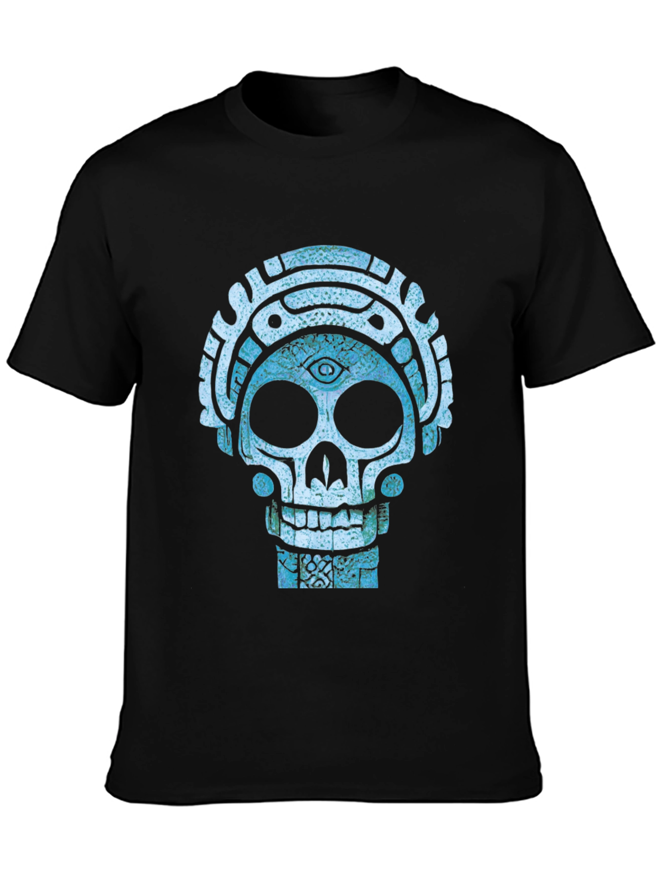 Aztec Skull Graphic Tee - Cool Mystical Design