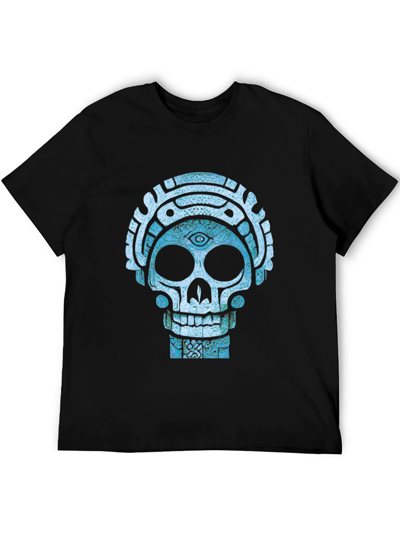 Aztec Skull Graphic Tee - Cool Mystical Design