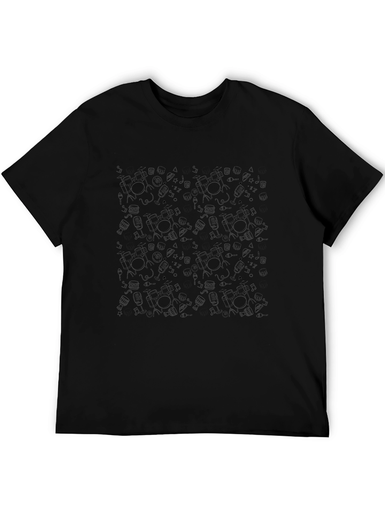 Cool Black Patterned Mens T-Shirt