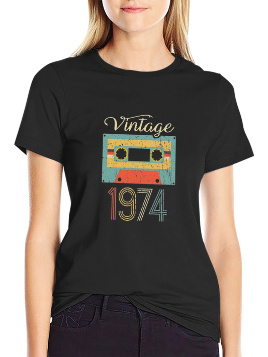 Vintage 1974 Cassette Tape Graphic T-Shirt