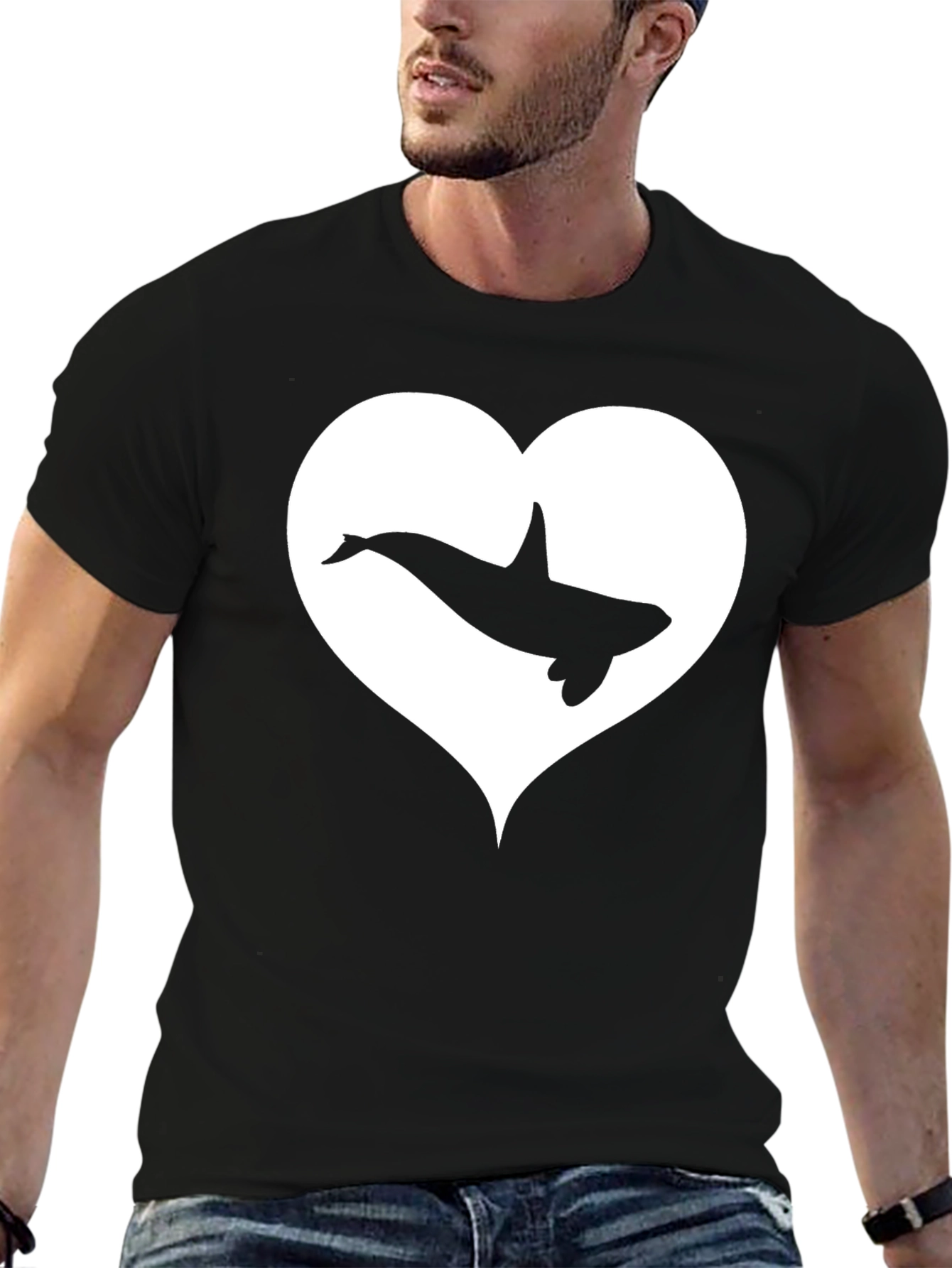 Orca Heart T-Shirt - Black Cotton Graphic Tee