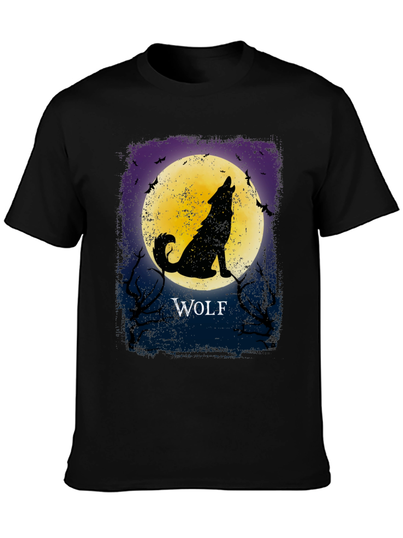 Wolf Howling at Moon Graphic T-Shirt