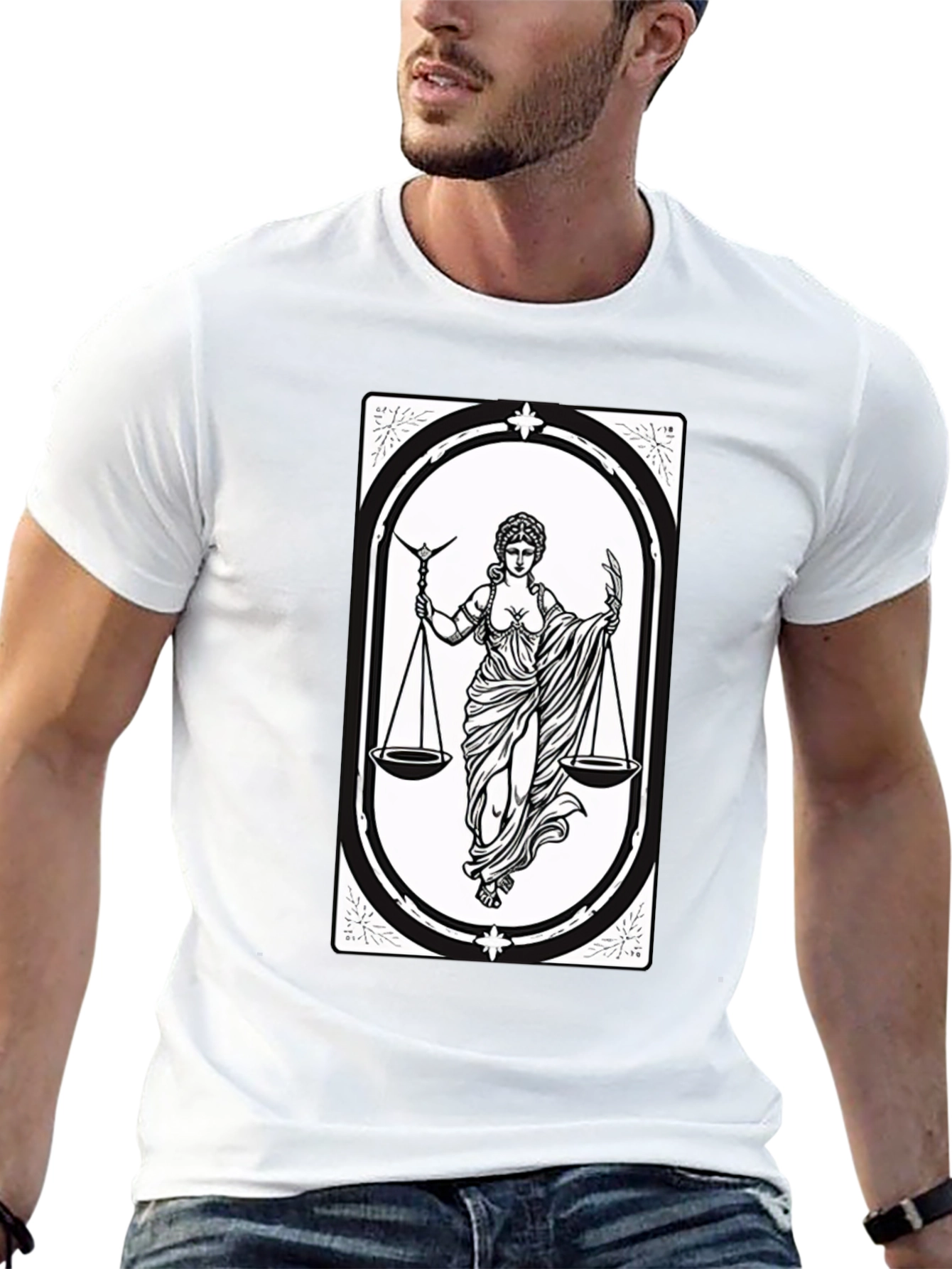 Libra Zodiac T-Shirt - Scales of Justice Graphic Tee