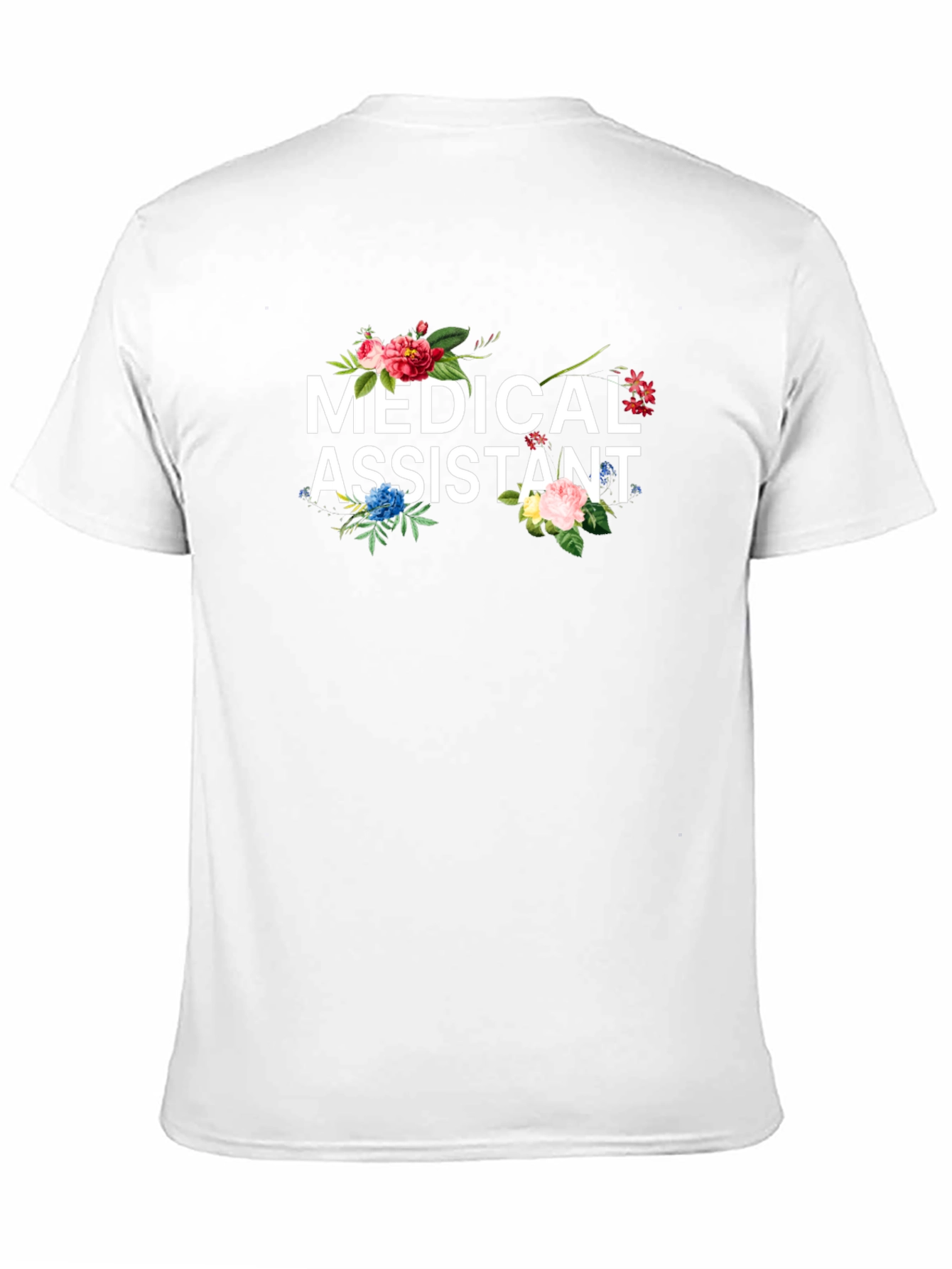 Floral Medical Assistant Black T-shirt