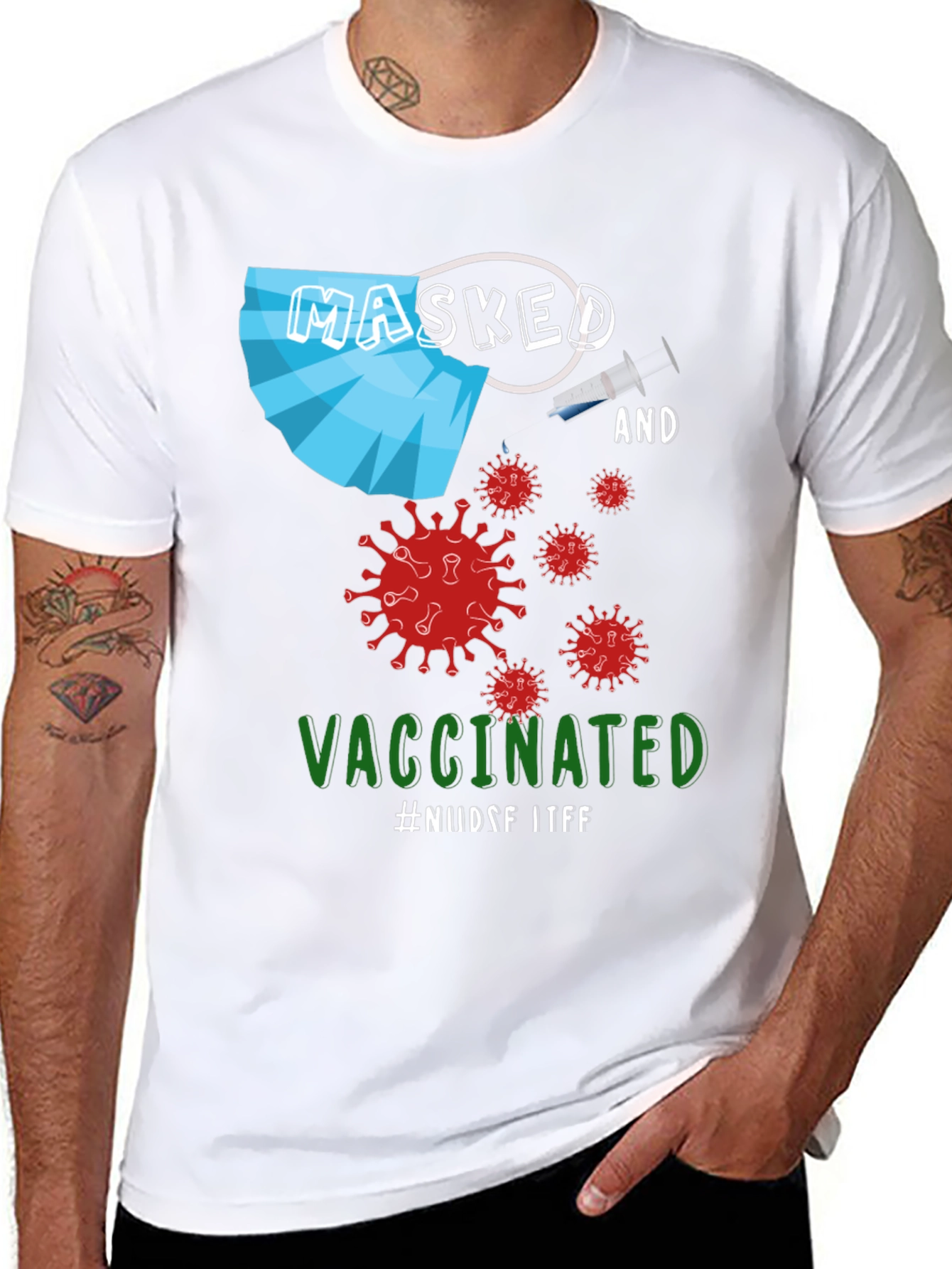 Masked and Vaccinated Graphic T-Shirt