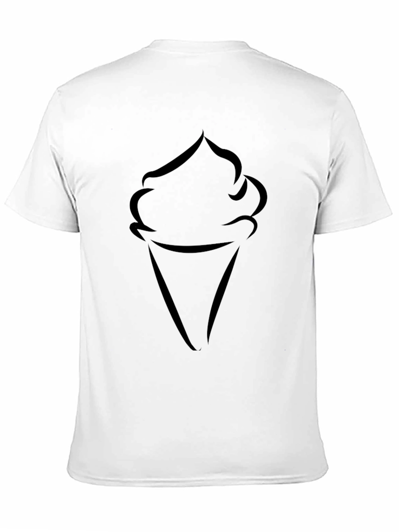 Ice Cream Cone Graphic Tee - Black Cotton T-Shirt