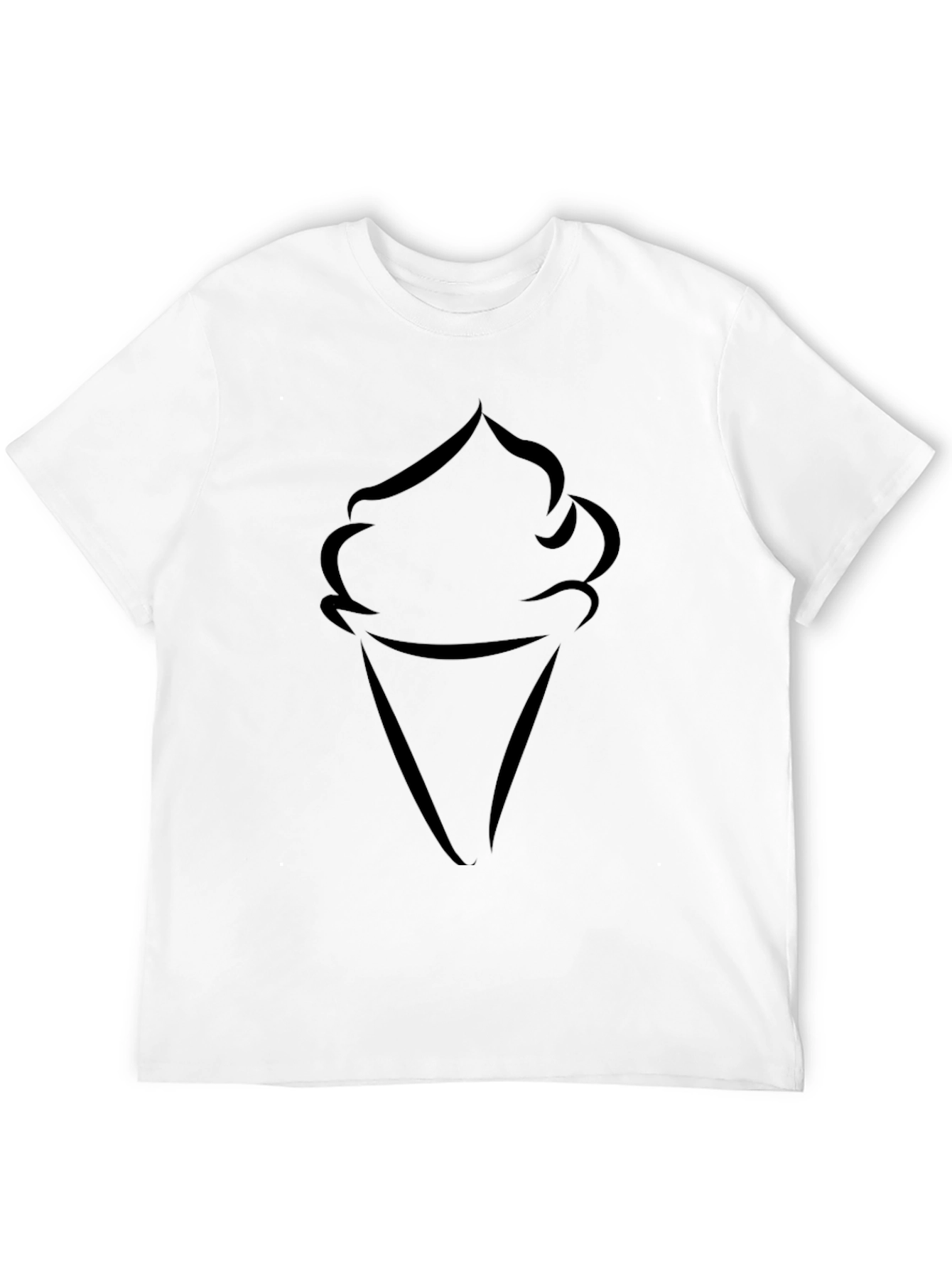 Ice Cream Cone Graphic Tee - Black Cotton T-Shirt