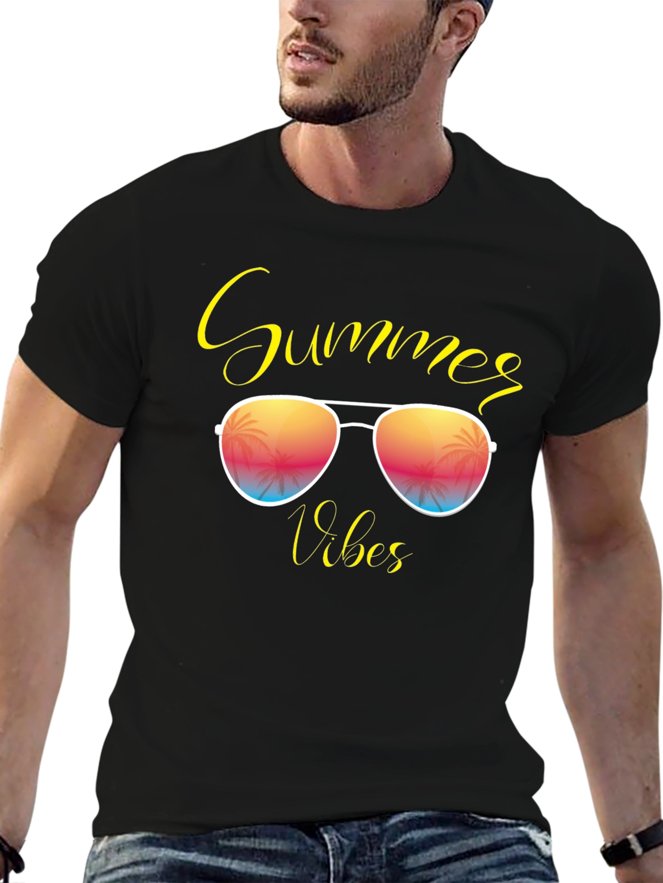 Summer Vibes Graphic Tee - Black T-Shirt