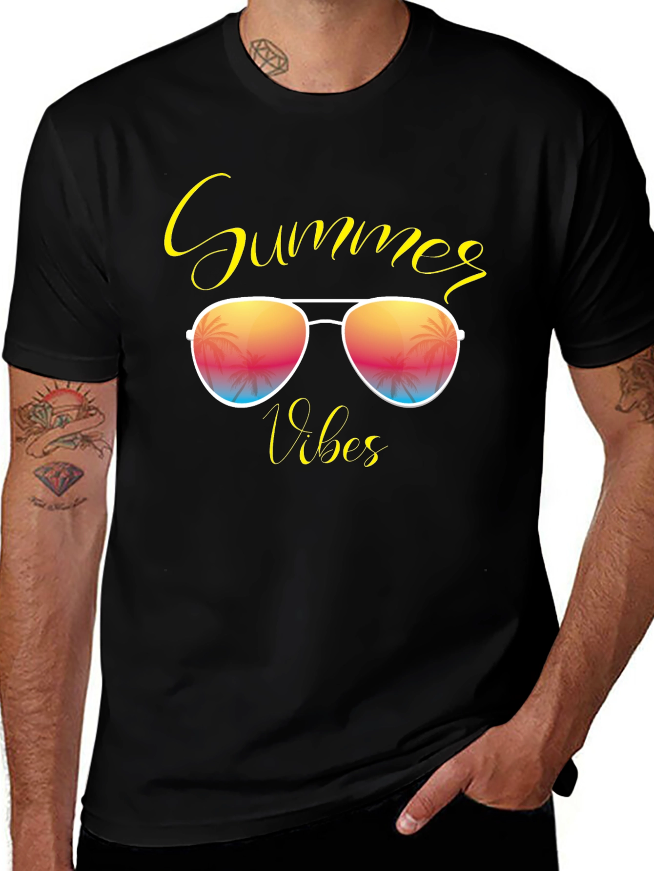 Summer Vibes Graphic Tee - Black T-Shirt