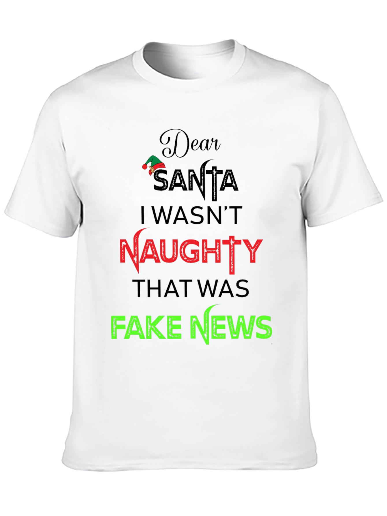 Dear Santa Naughty Fake News Graphic Tee