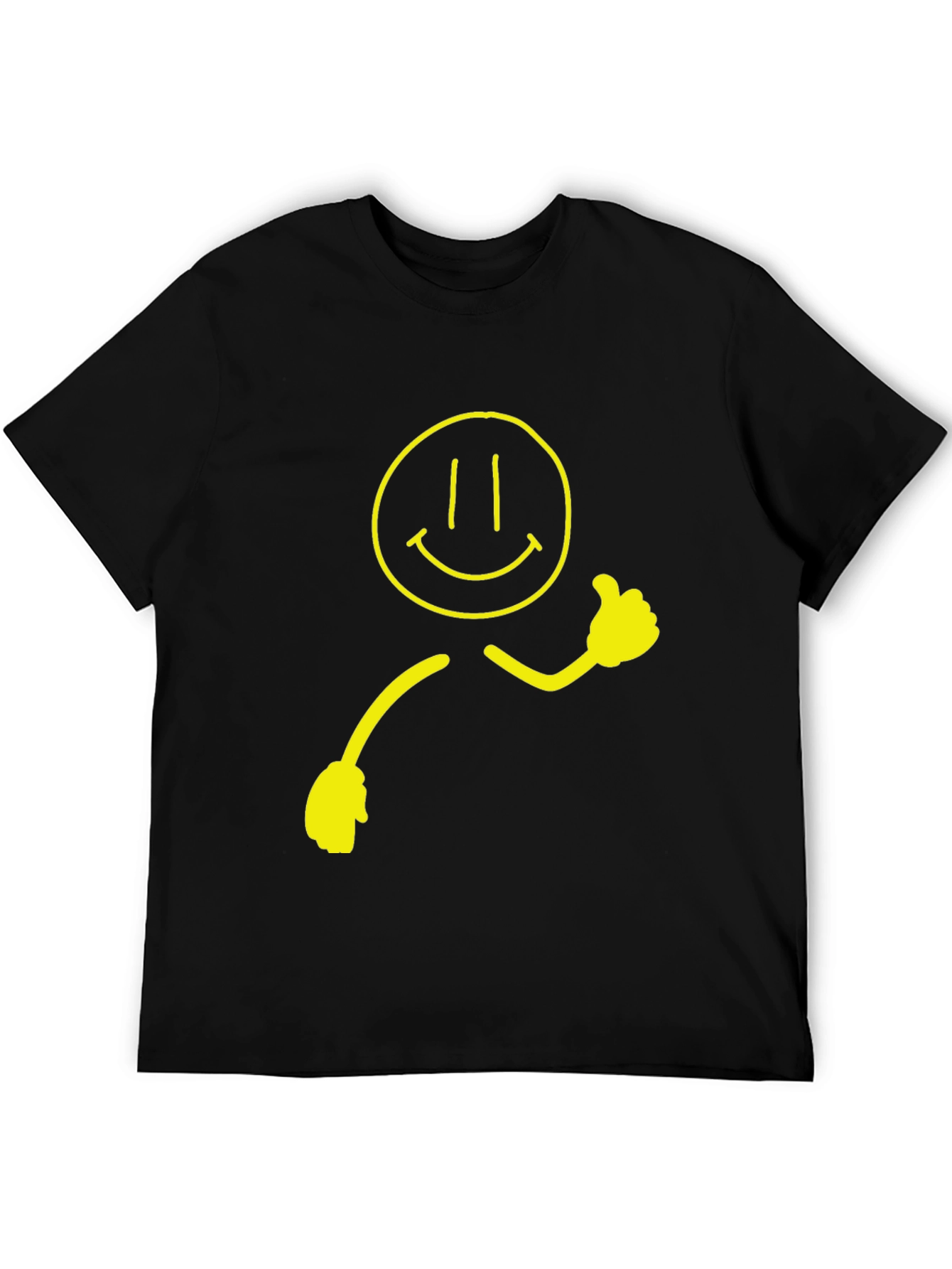 Smiley Face Graphic Tee - Black
