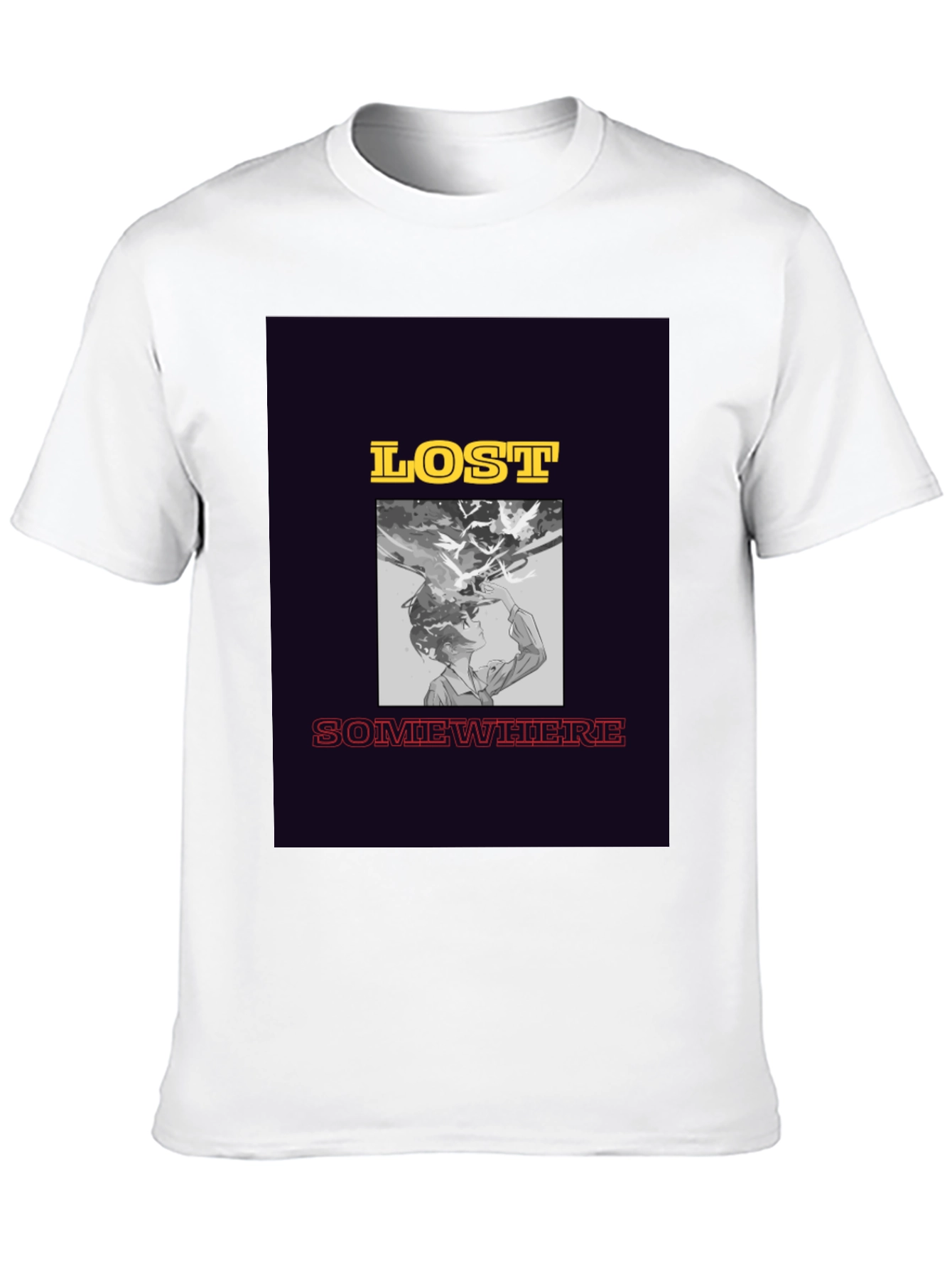 Lost Somewhere Graphic Tee - Stylish Black T-Shirt