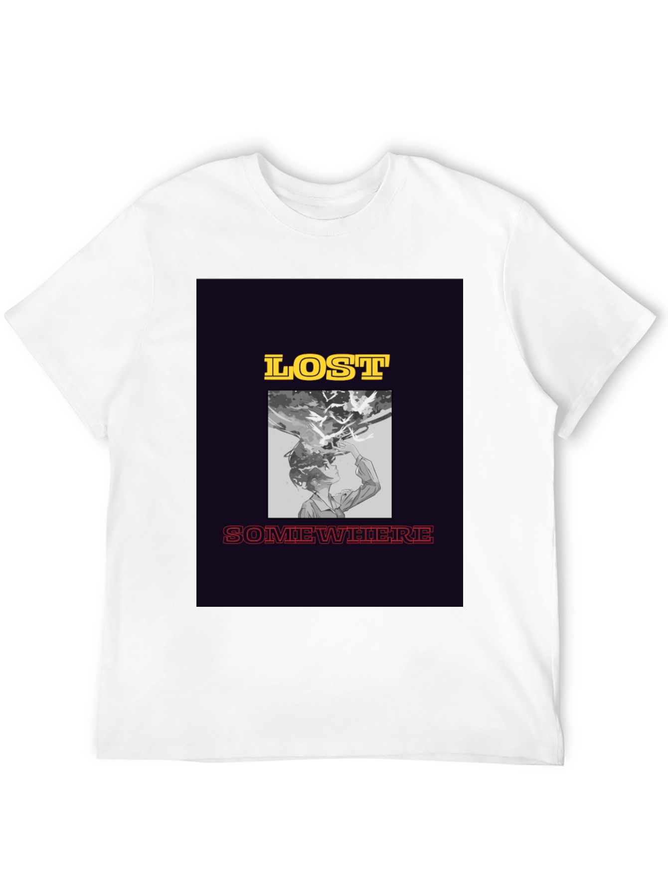 Lost Somewhere Graphic Tee - Stylish Black T-Shirt