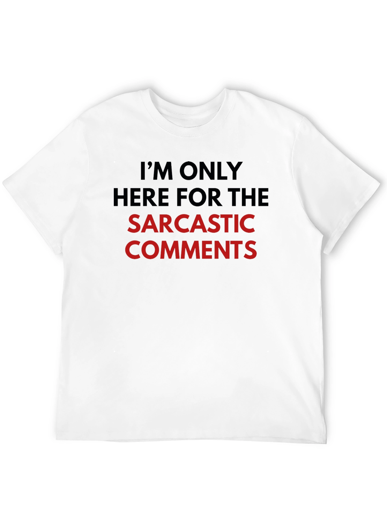 Sarcastic Comments Graphic Tee - Black Crew Neck