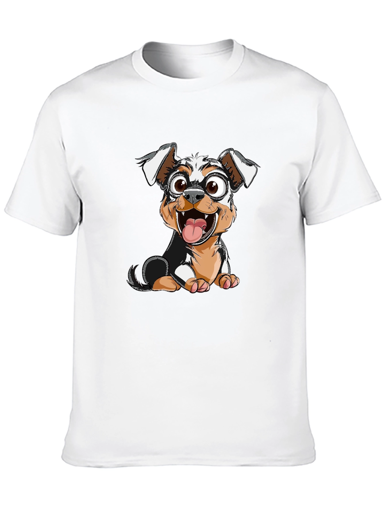 Dog Cartoon Graphic Tee - Black T-Shirt