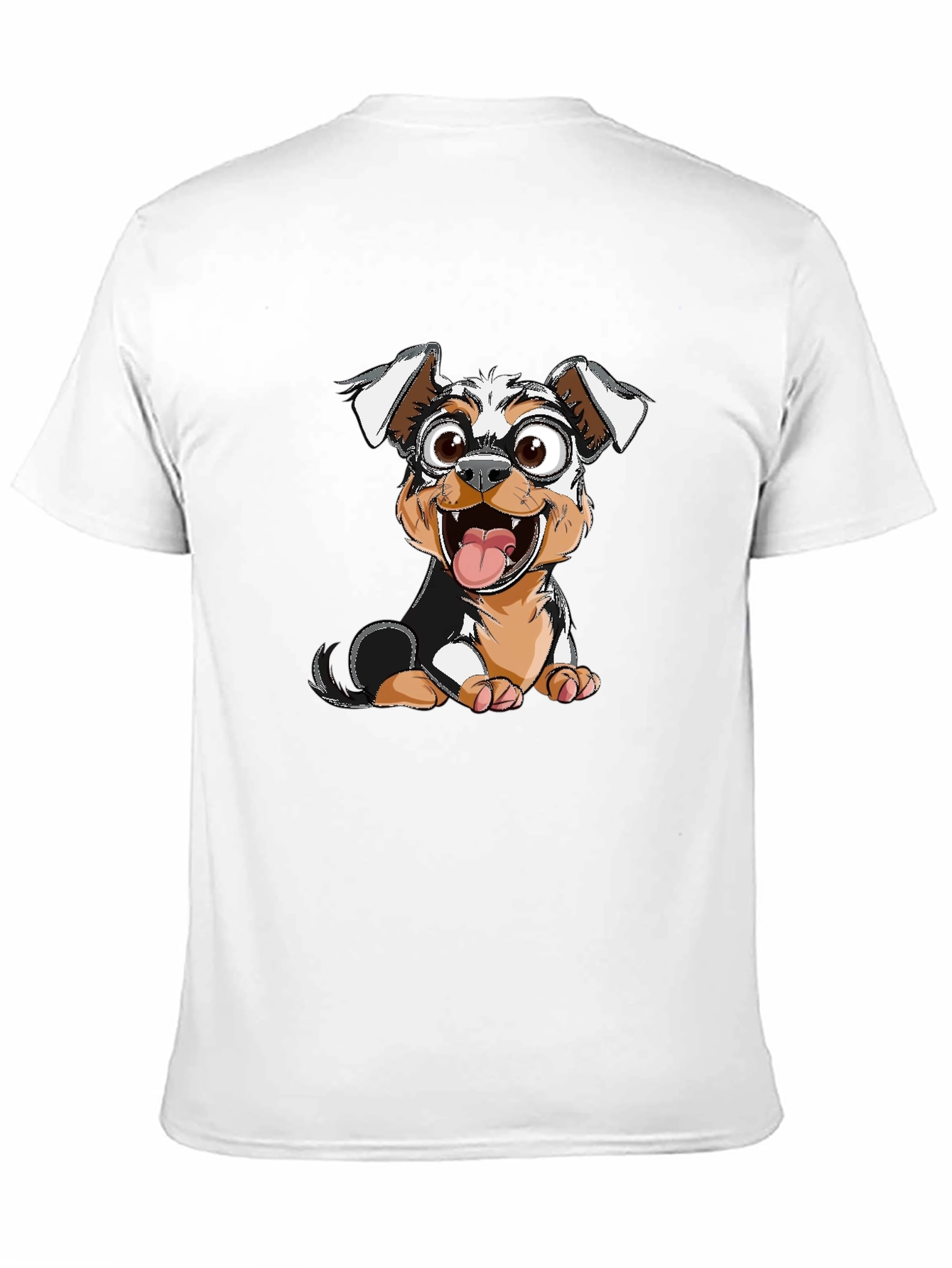 Dog Cartoon Graphic Tee - Black T-Shirt