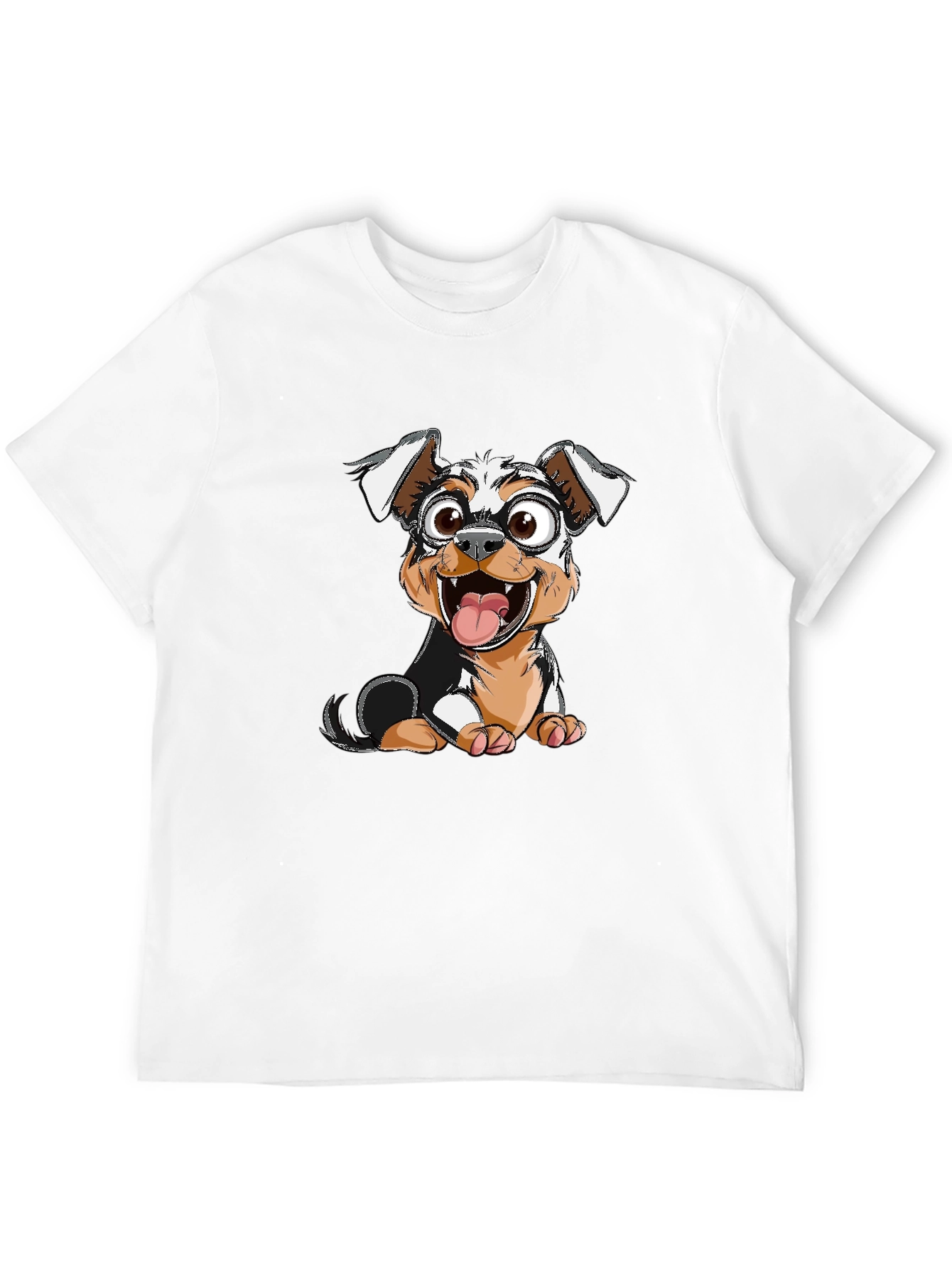 Dog Cartoon Graphic Tee - Black T-Shirt