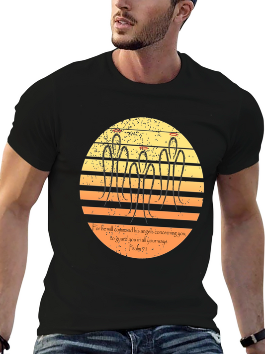 Angels Graphic Tee - Psalm 91 Protective Angels T-Shirt