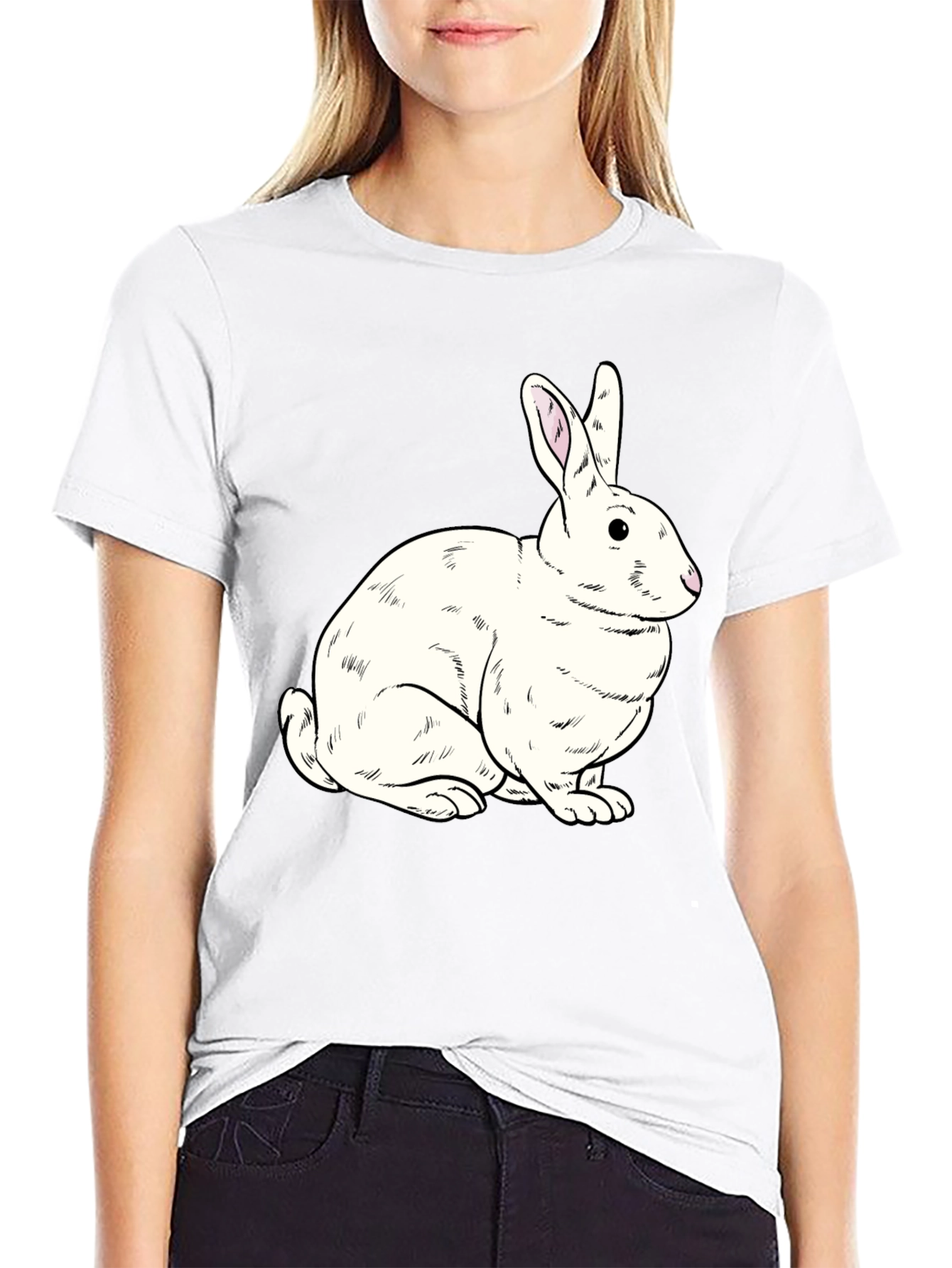 Rabbit Graphic Black T-Shirt
