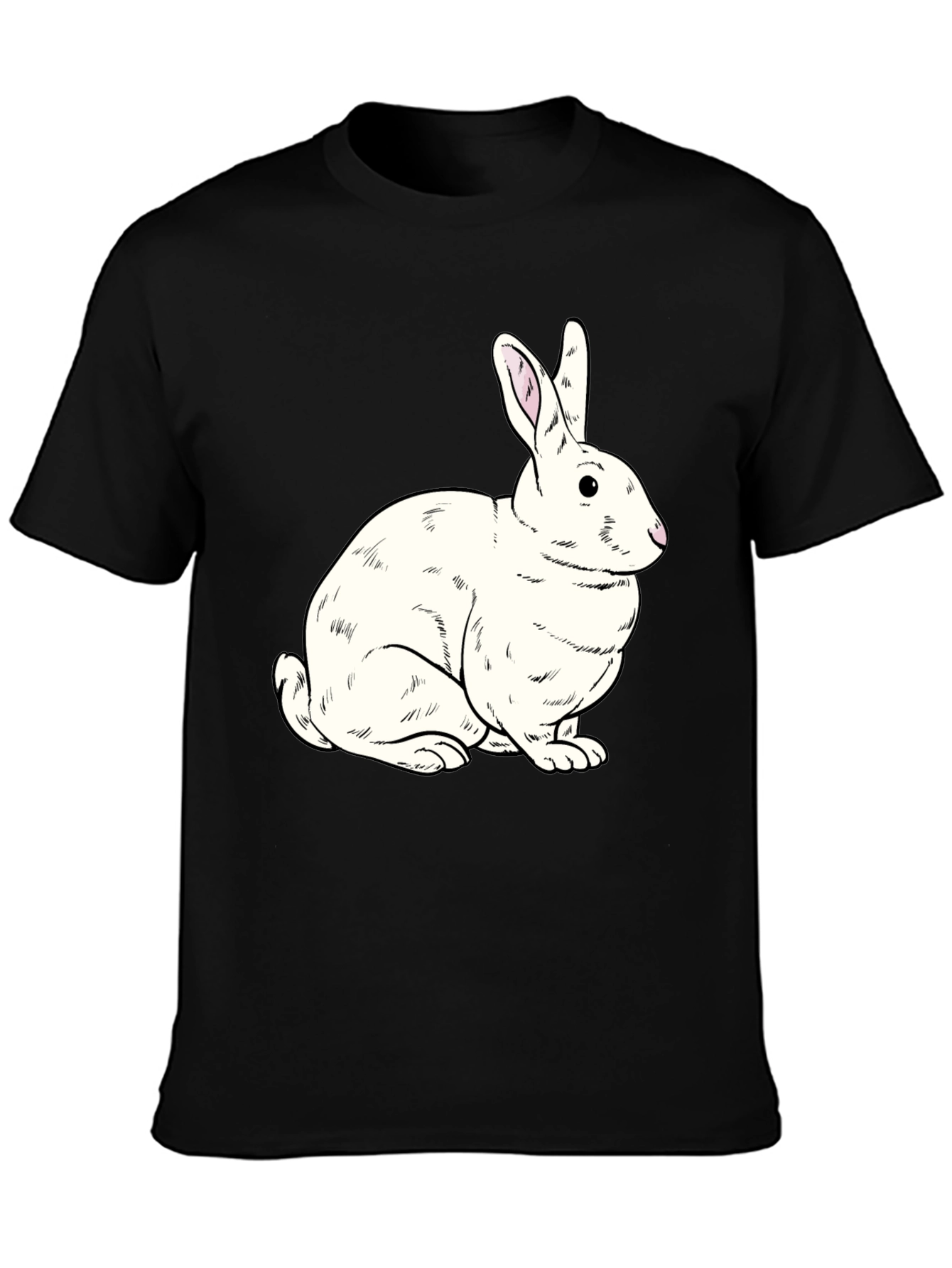 Rabbit Graphic Black T-Shirt